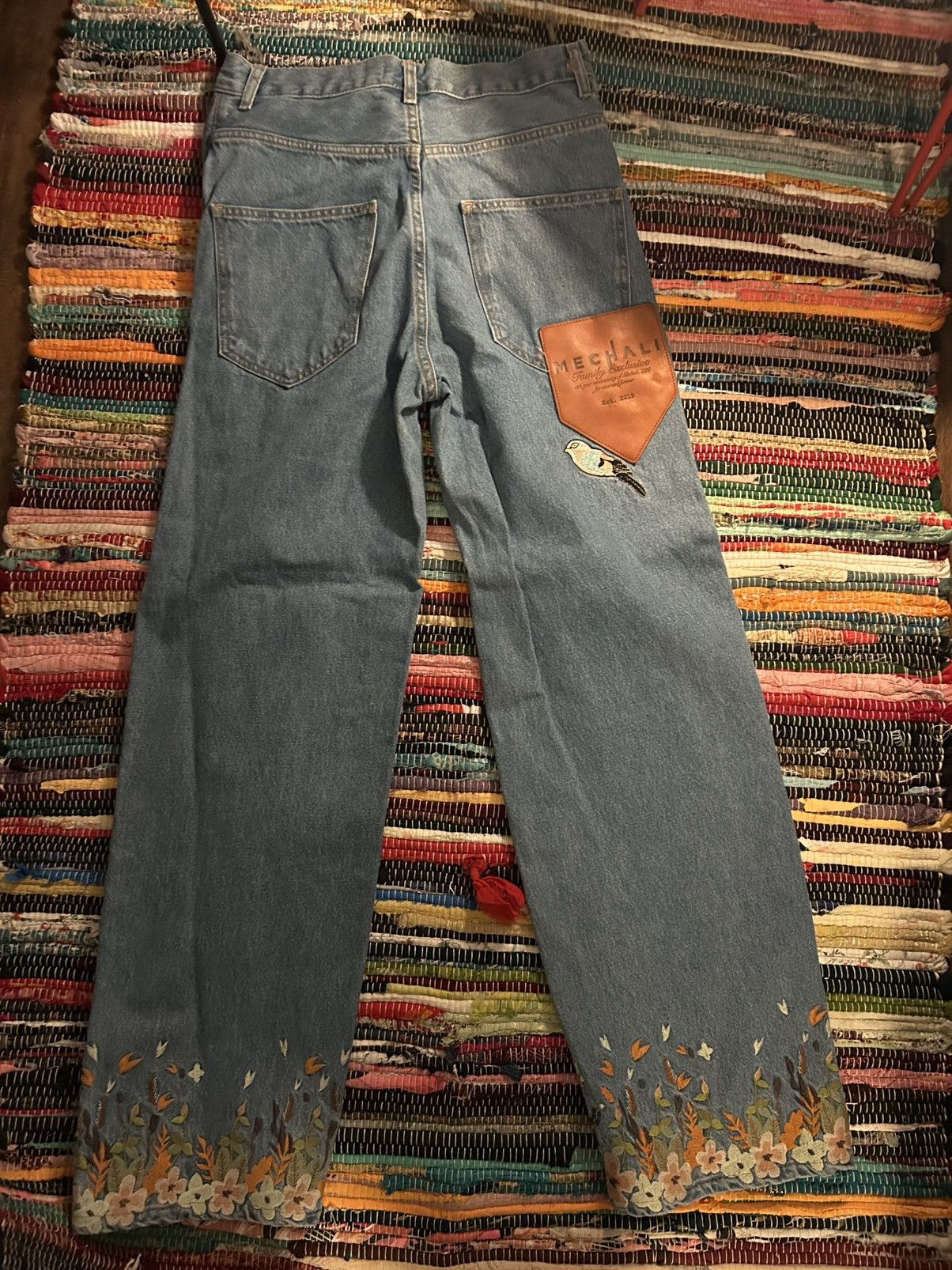 Other Mechali Flower-embroidered denim pants Size US 30 / EU 46 - 5 Thumbnail