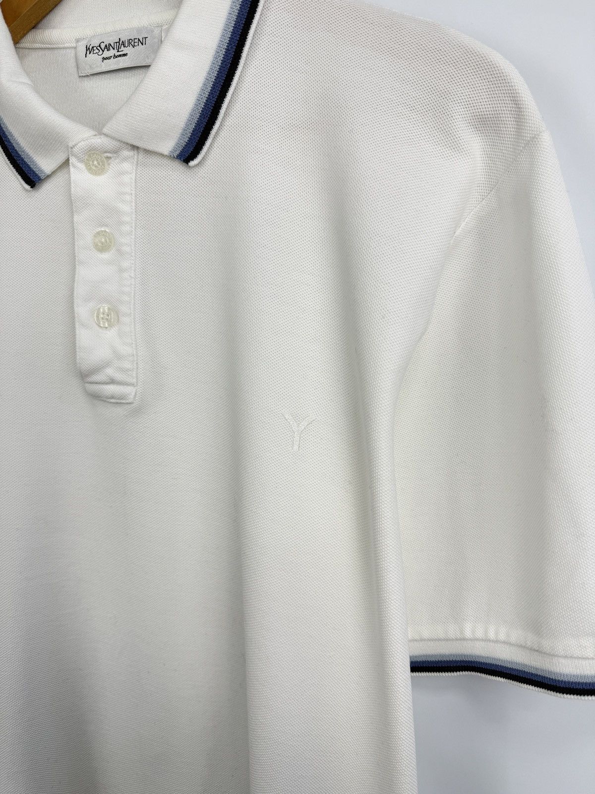 Yves Saint Laurent 🇫🇷 Vintage 90s YSL Yves Saint Laurent Pour Homme Polo T-Shirt Size US M / EU 48-50 / 2 - 4 Thumbnail