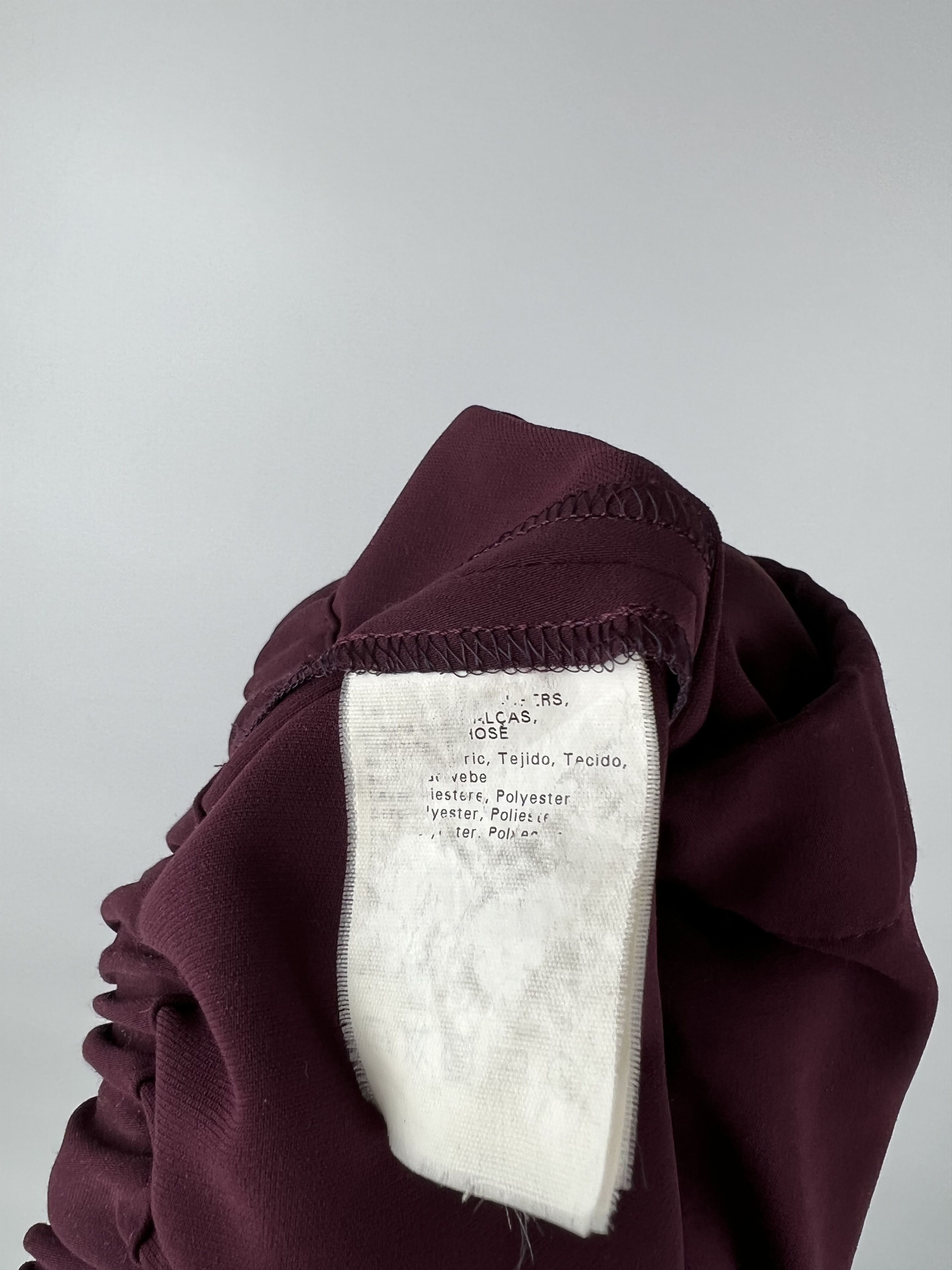 Designer Marina Rinaldi Burgundy Pants Size M/L Size 32" / US 10 / IT 46 - 6 Thumbnail