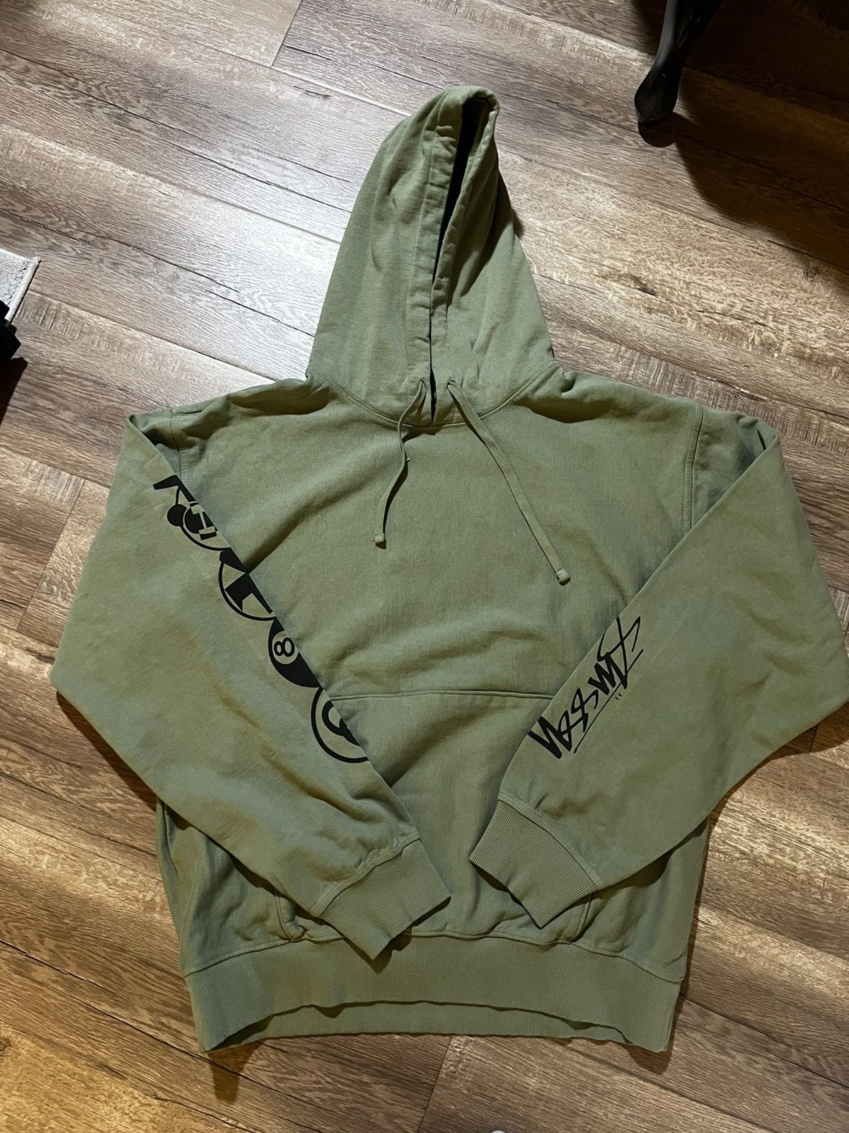 image of Stussy Stacked Pigment Dyed Hoodie in Green, Men's (Size 2XL)