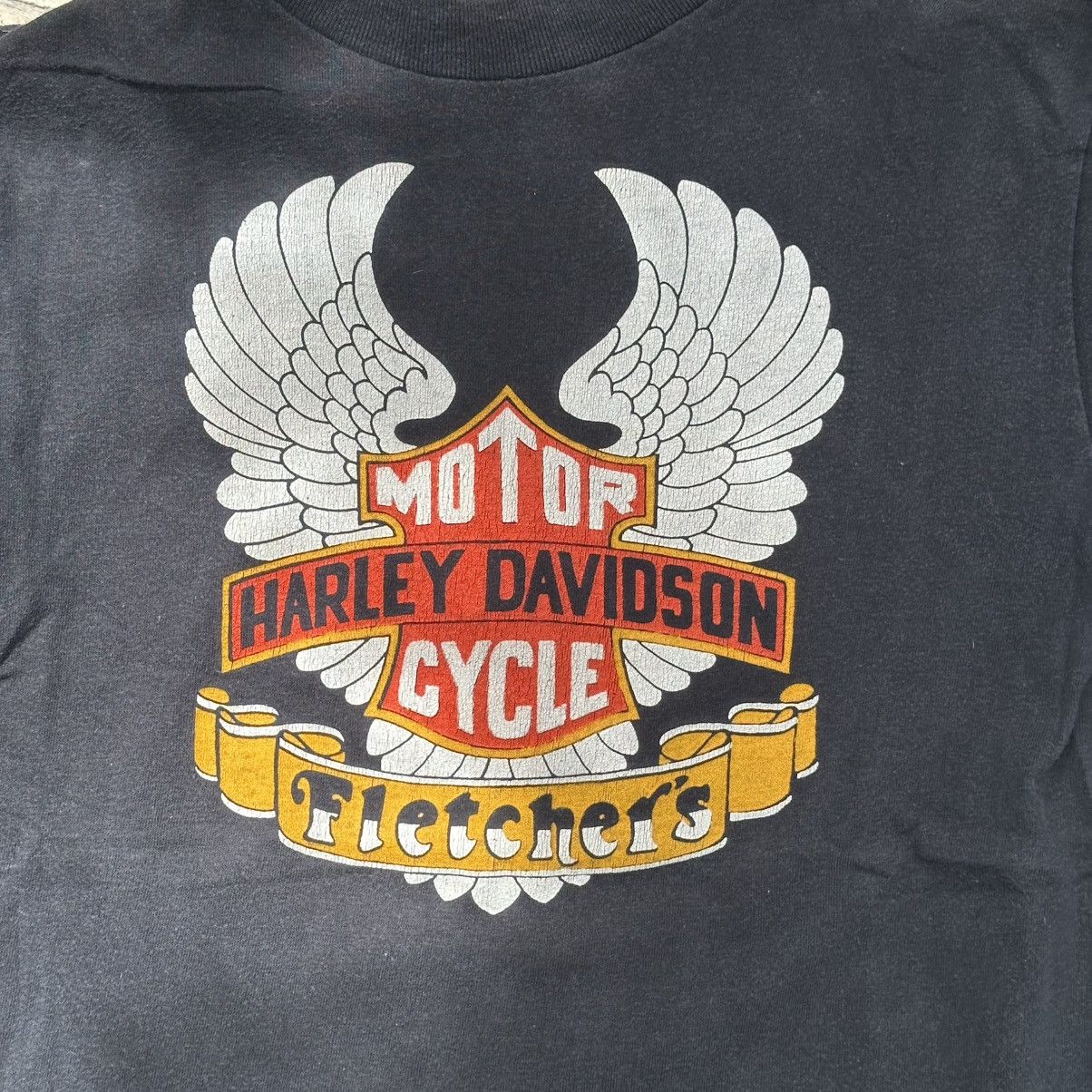 Harley Davidson × Vintage Vintage Harley Davidson Motorcycle T-Shirt “Fletchers” Size US M / EU 48-50 / 2 - 2 Thumbnail