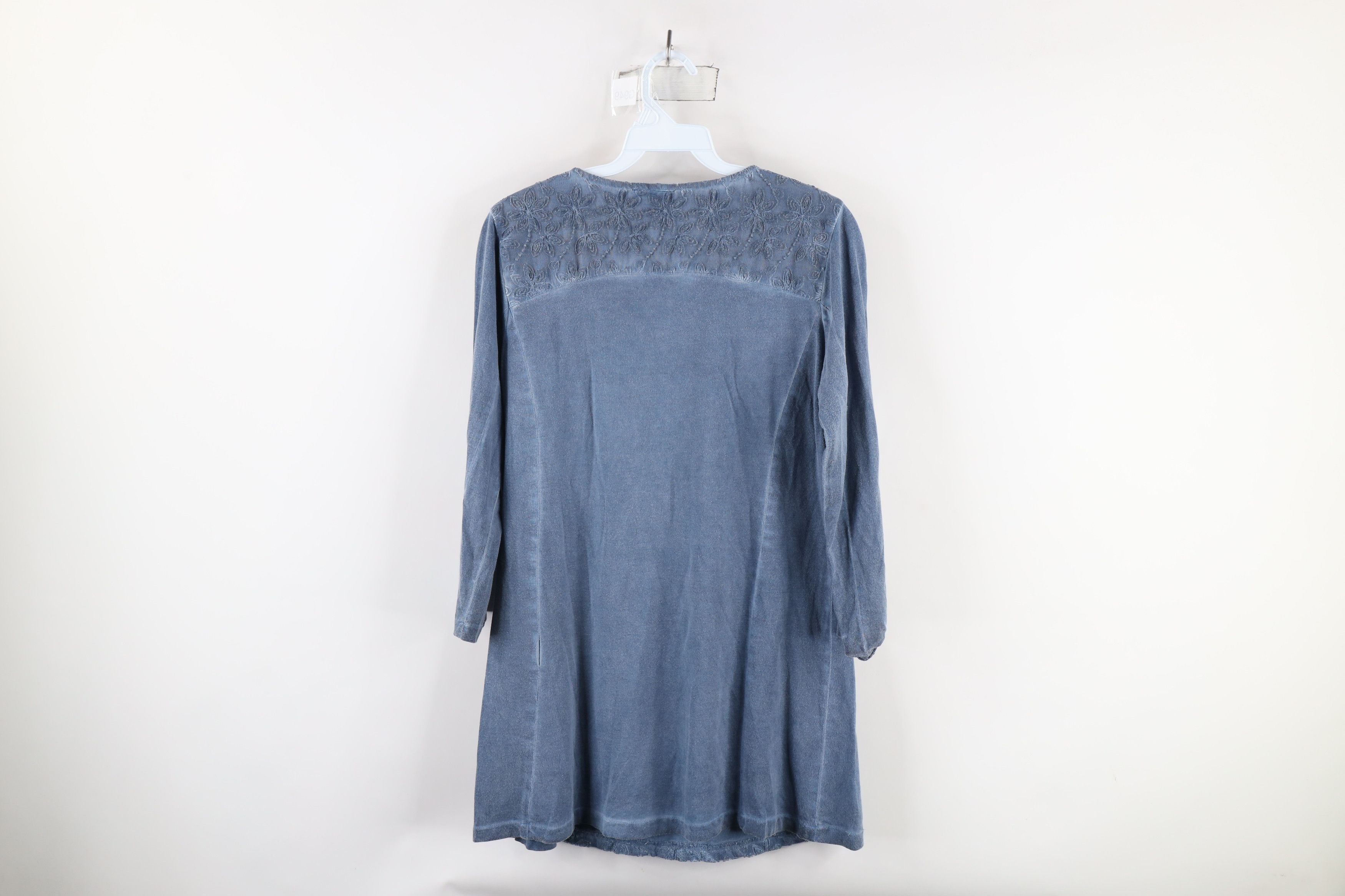 Vintage Vintage 90s Parsley & Sage Lace Flower Tunic T-Shirt Blue Size S / US 4 / IT 40 - 12 Thumbnail