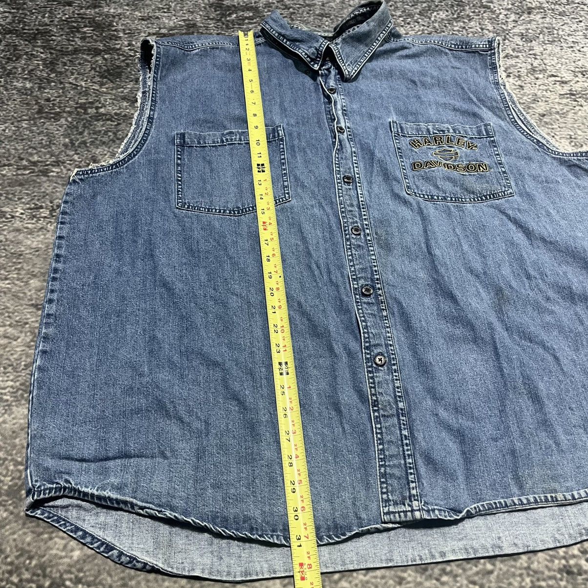 Harley Davidson VINTAGE HARLEY DAVIDSON EMBROIDERED EAGLE BIKE DENIM VEST Size US XXL / EU 58 / 5 - 12 Thumbnail