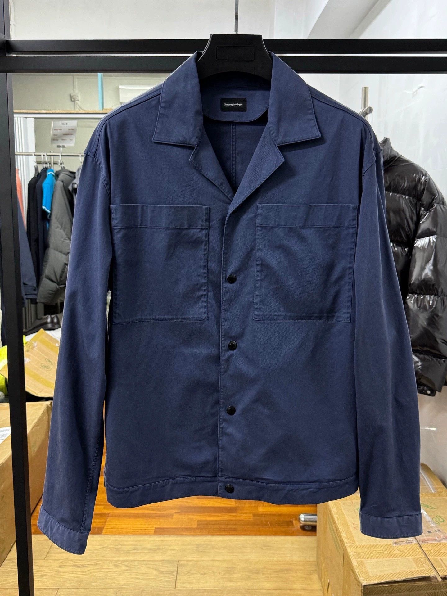 Ermenegildo Zegna navy blue men's button-up jacket Size US L / EU 52-54 / 3 - 1 Thumbnail