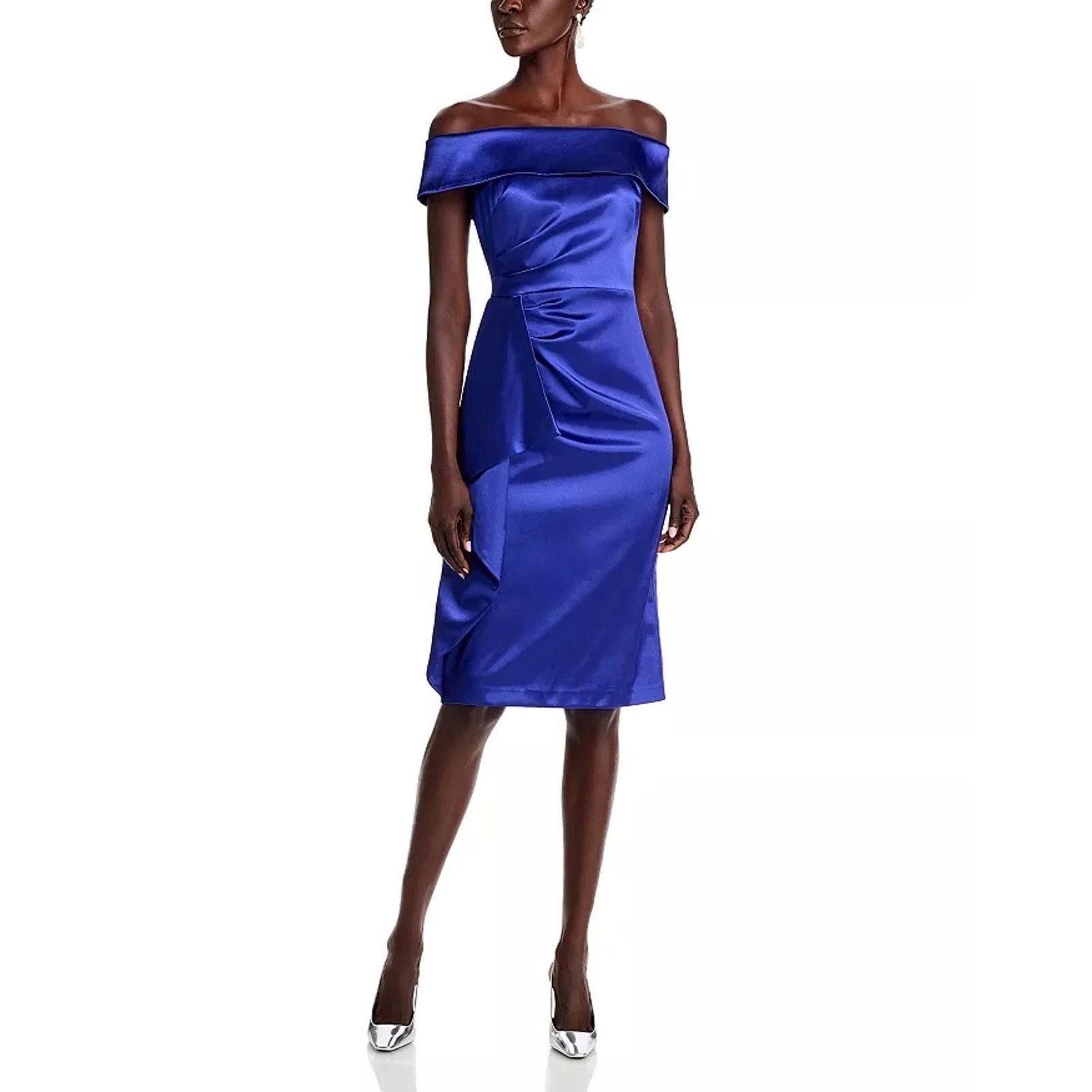Other Eliza J Off The Shoulder Dress Cobalt Blue - NWT Sz 10 Size L / US 10 / IT 46 - 1 Thumbnail