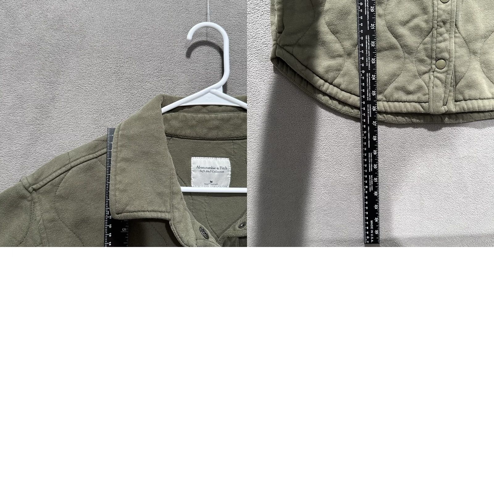 Abercrombie & Fitch Abercrombie & Fitch Shirt Womens M Military Green Quilted Shacket Snap EUC VINTAGE? Size M / US 6-8 / IT 42-44 - 8 Thumbnail