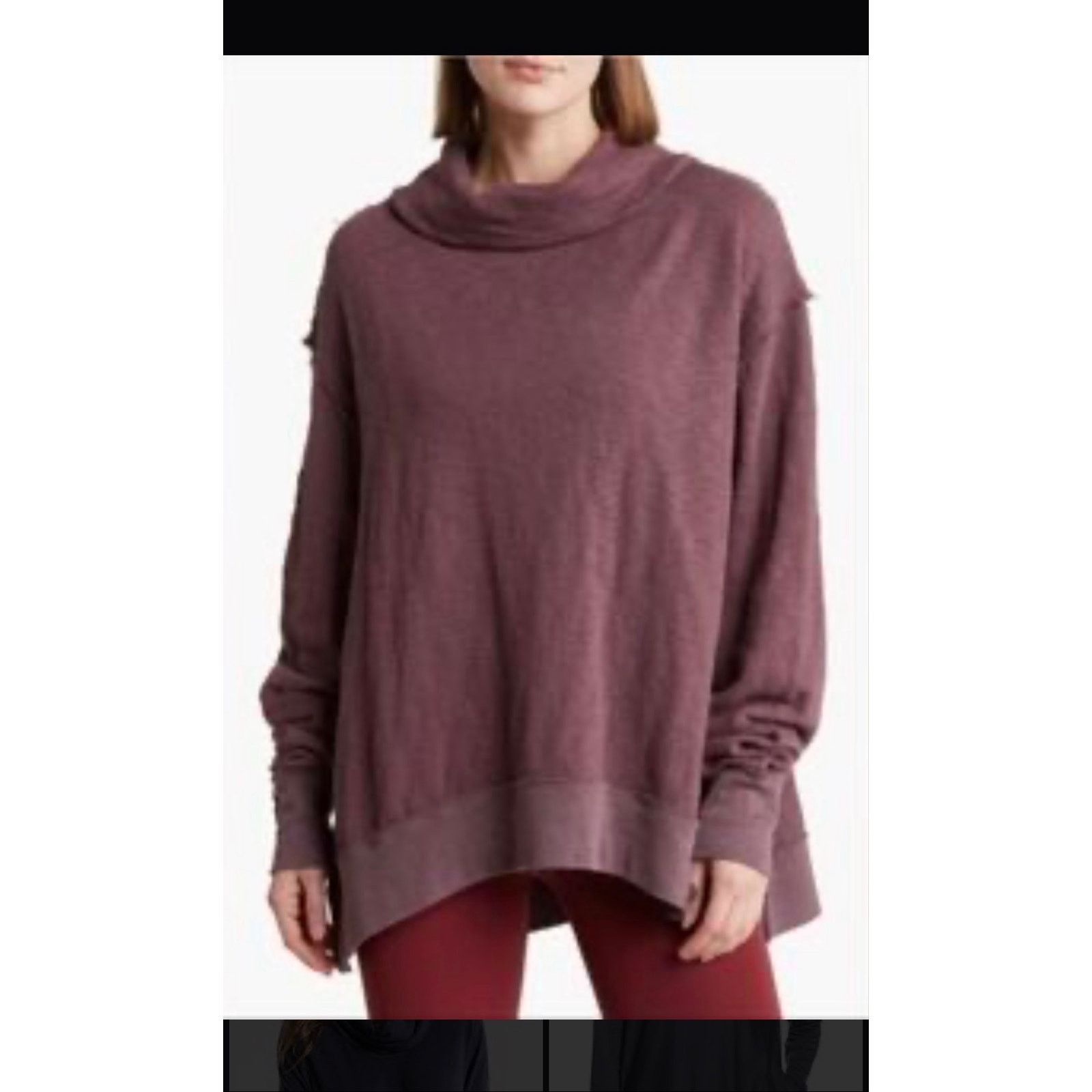 Vintage Free People We The Free Cowl Neck Purple Mauve Oversized M Size M / US 6-8 / IT 42-44 - 1 Thumbnail