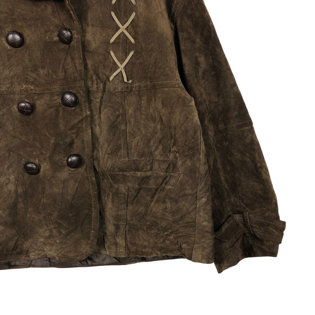 Japanese Brand 🔥VINTAGE SUEDE LEATHER JACKET MISS ALICE ISSEY MIYAKE Size L / US 10 / IT 46 - 7 Thumbnail