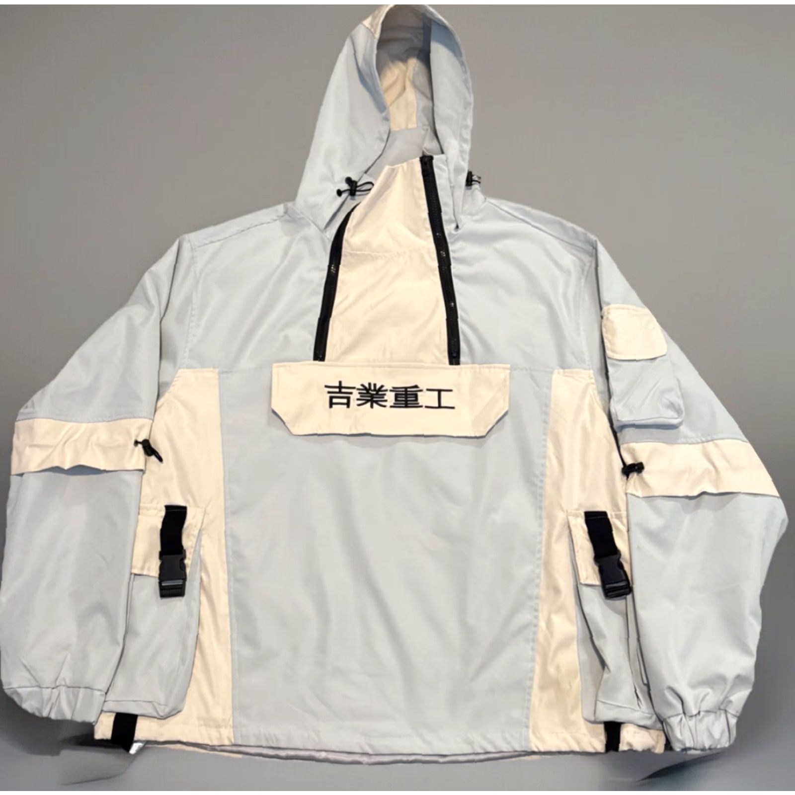 Vintage Jiye Heavy Industry Anorak Jacket XL Men White Nylon Streetwear Japan Streetwear Size US XL / EU 56 / 4 - 2 Thumbnail
