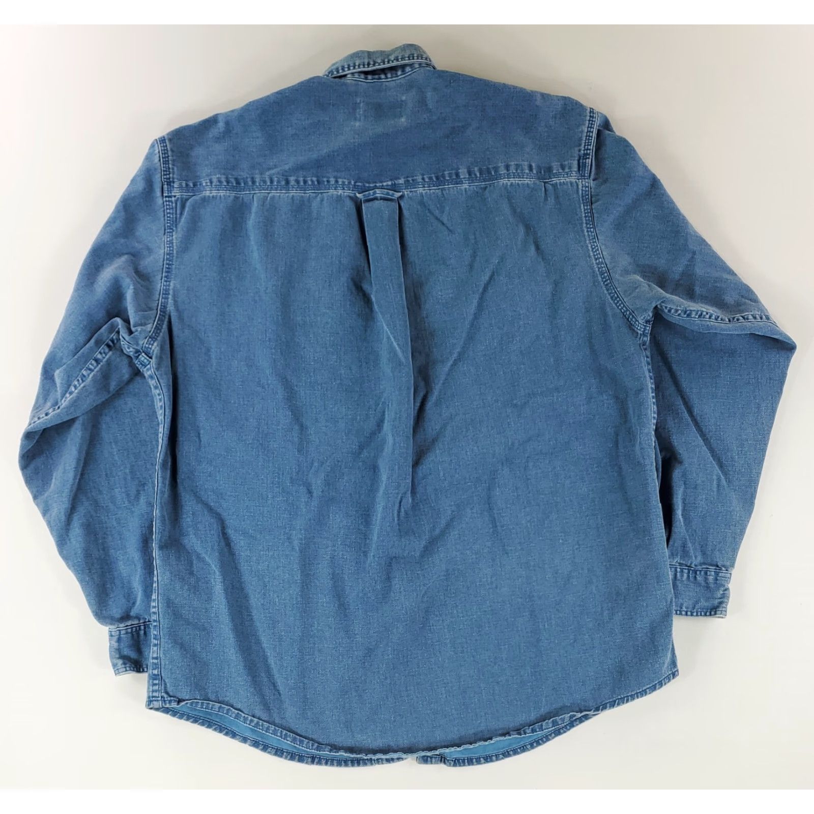 Eddie Bauer VINTAGE Eddie Bauer Denim Shirt Elkhorn Button Up Blue Made USA Mens XL Tall 90s Size US XL / EU 56 / 4 - 5 Thumbnail