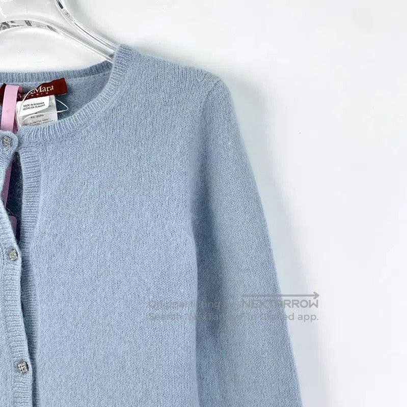 Max Mara MaxMara Blue Rabbit Fur Cardigan Sweater . Size S / US 4 / IT 40 - 3 Thumbnail