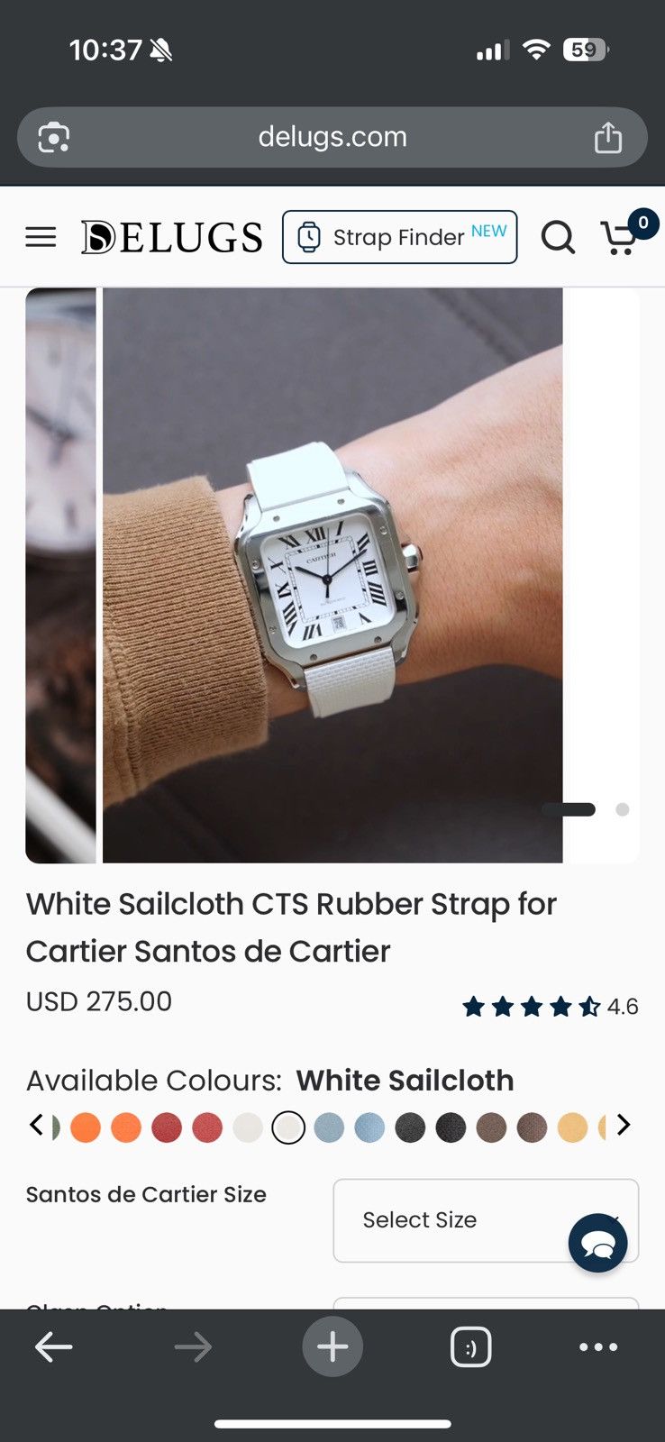 Other Delugs CTS Rubber Strap for Medium Cartier Santos de Cartier Size ONE SIZE - 1 Thumbnail