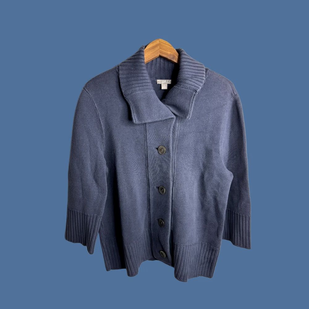 J. Jill J. Jill Cardigan Sweater Blue Double Knit Knitwear Women M Autumn Winter Cardigan With Pockets Size M / US 6-8 / IT 42-44 - 1 Thumbnail