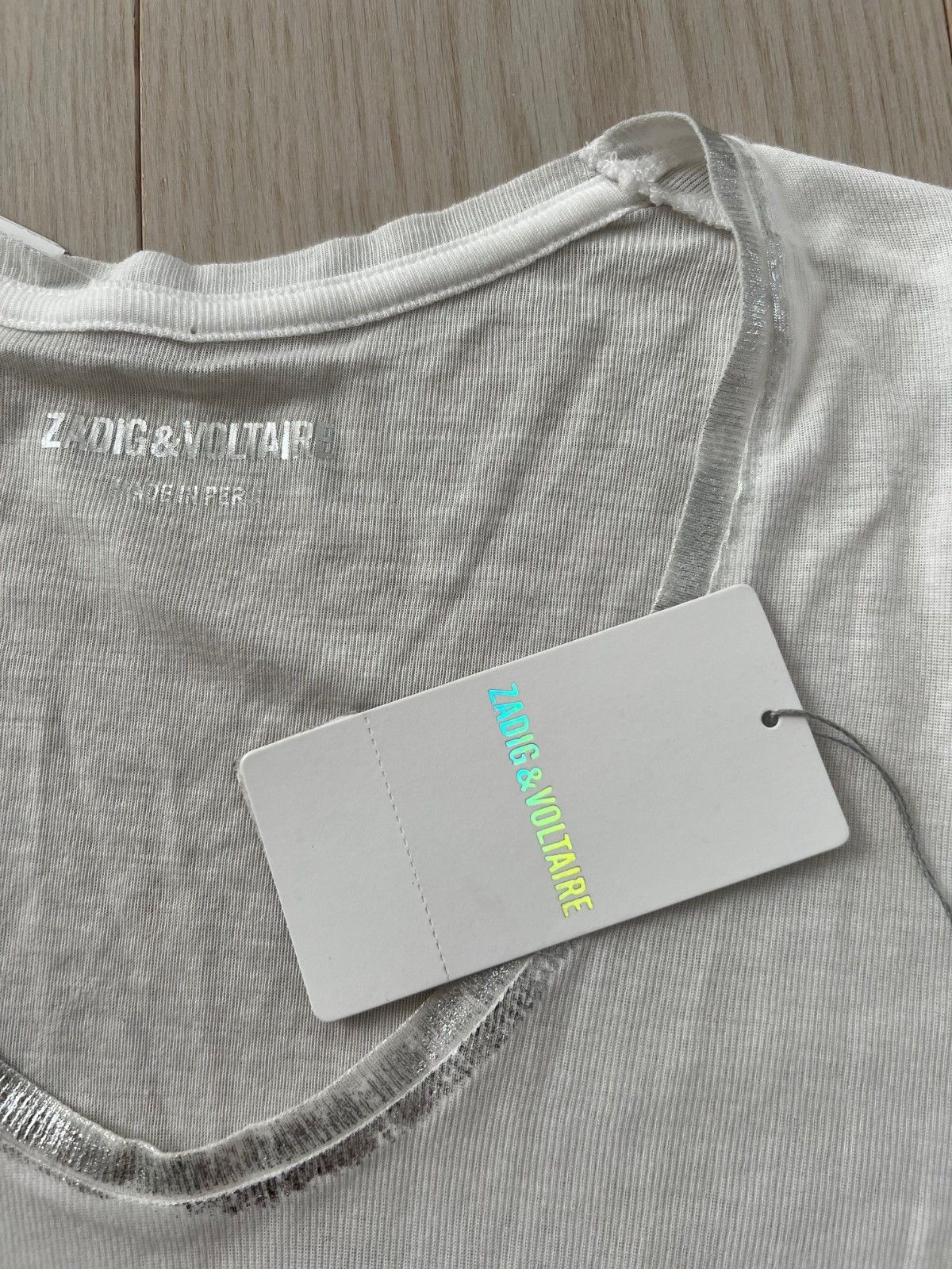 Zadig & Voltaire Zadig & Voltaire Tino Foil Tee White ( XS ) Size XS / US 0-2 / IT 36-38 - 3 Thumbnail