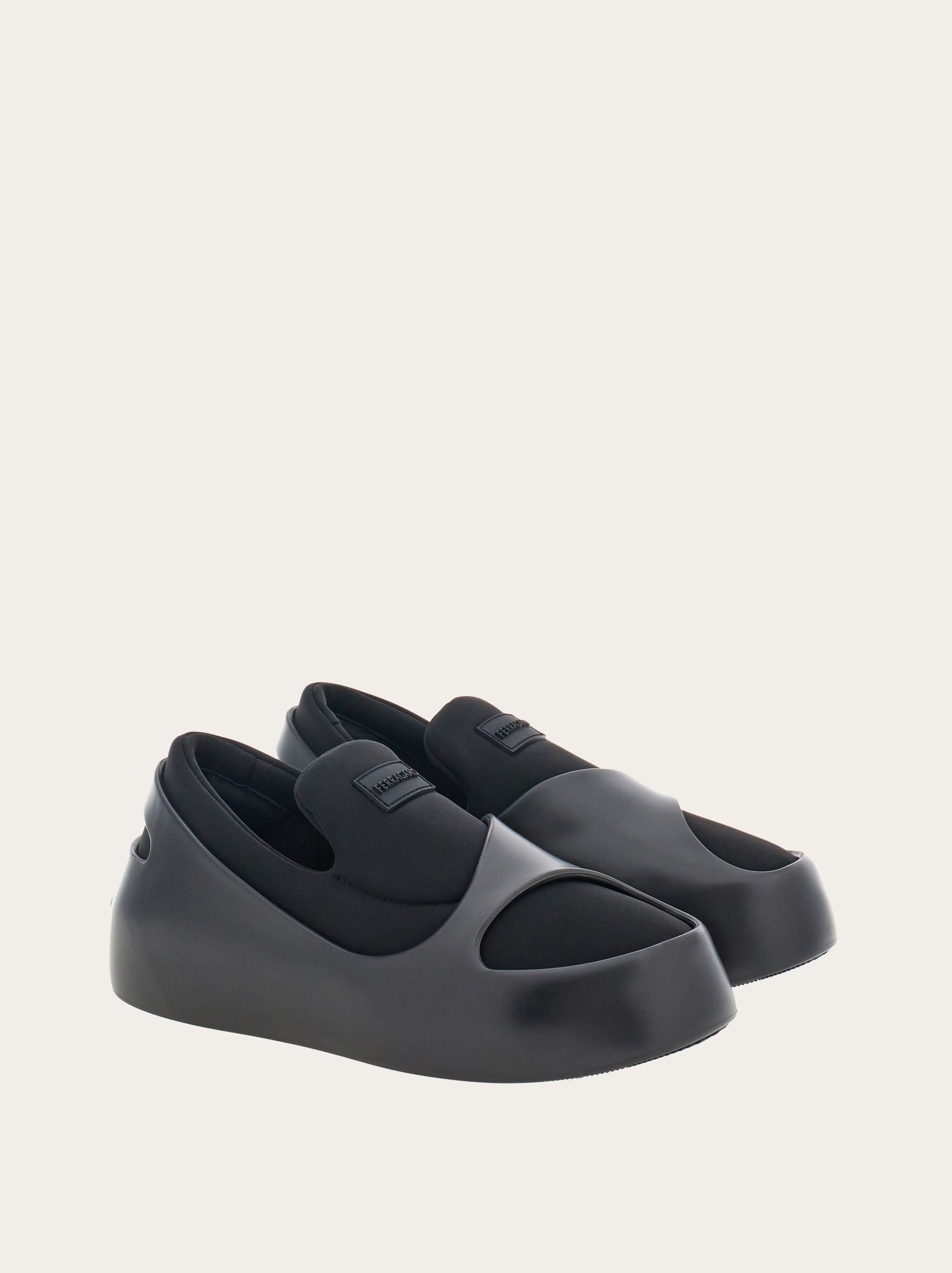 Salvatore Ferragamo o1s1rm0824 Rubber Lunar Sneaker Loafers in Black Size US 11 / EU 44 - 4 Thumbnail