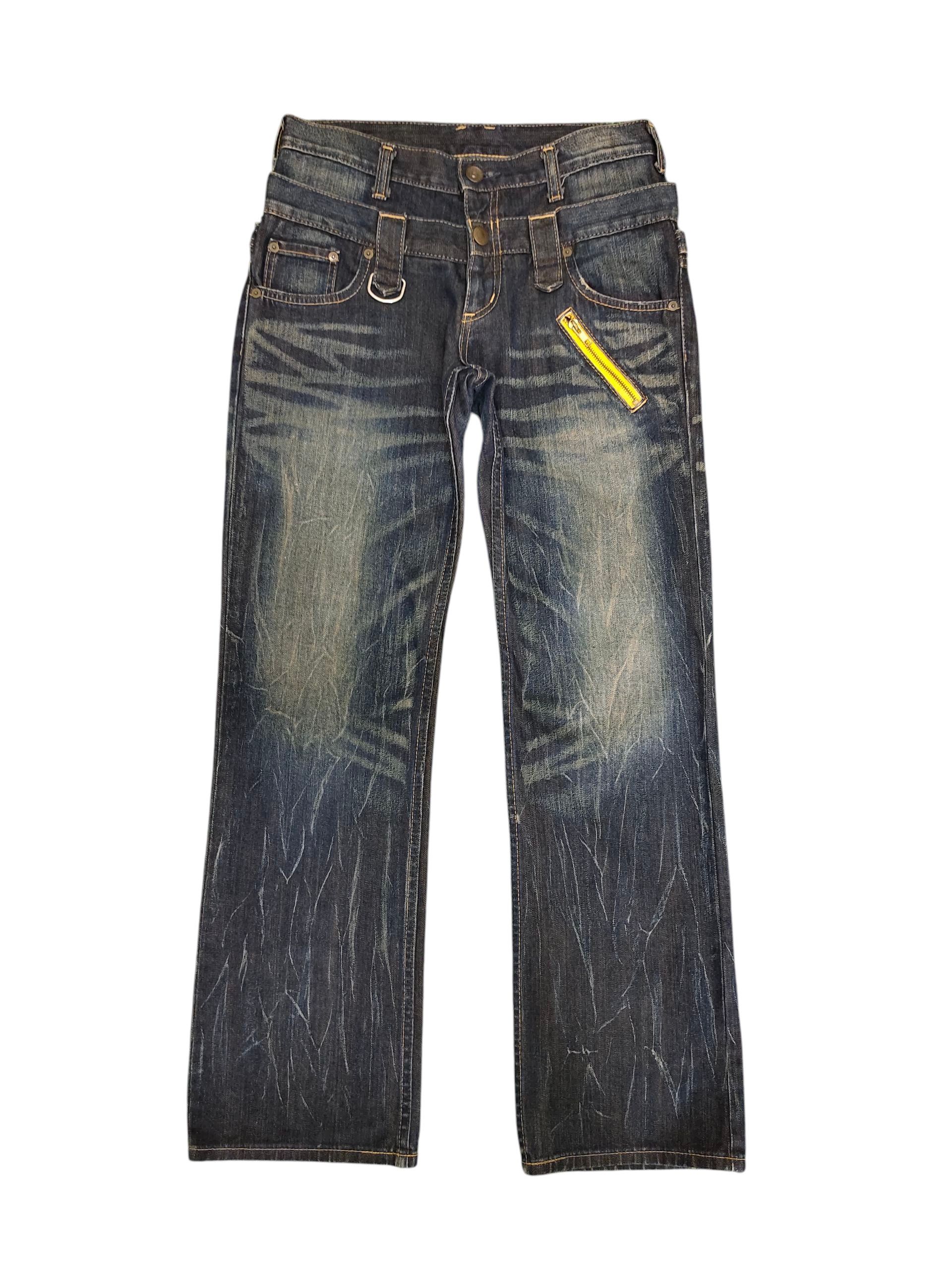 Vintage Wrangler Double Waist Jeans - Clawmark Whisker Denim