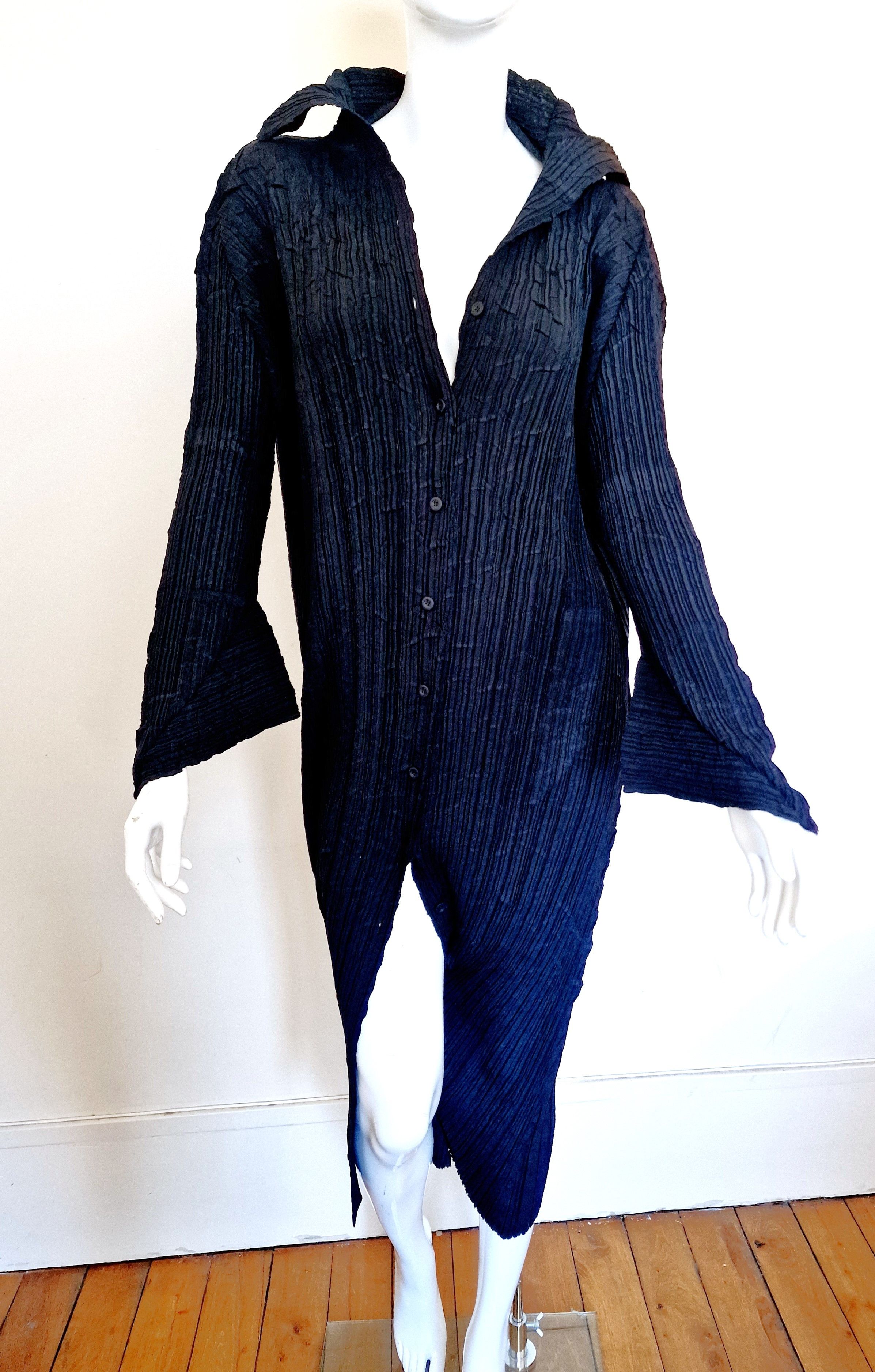 Issey Miyake Issey Miyake Gown Vamipire Collar 80s 90s BMaxi Coat Dress Size L / US 10 / IT 46 - 2 Thumbnail