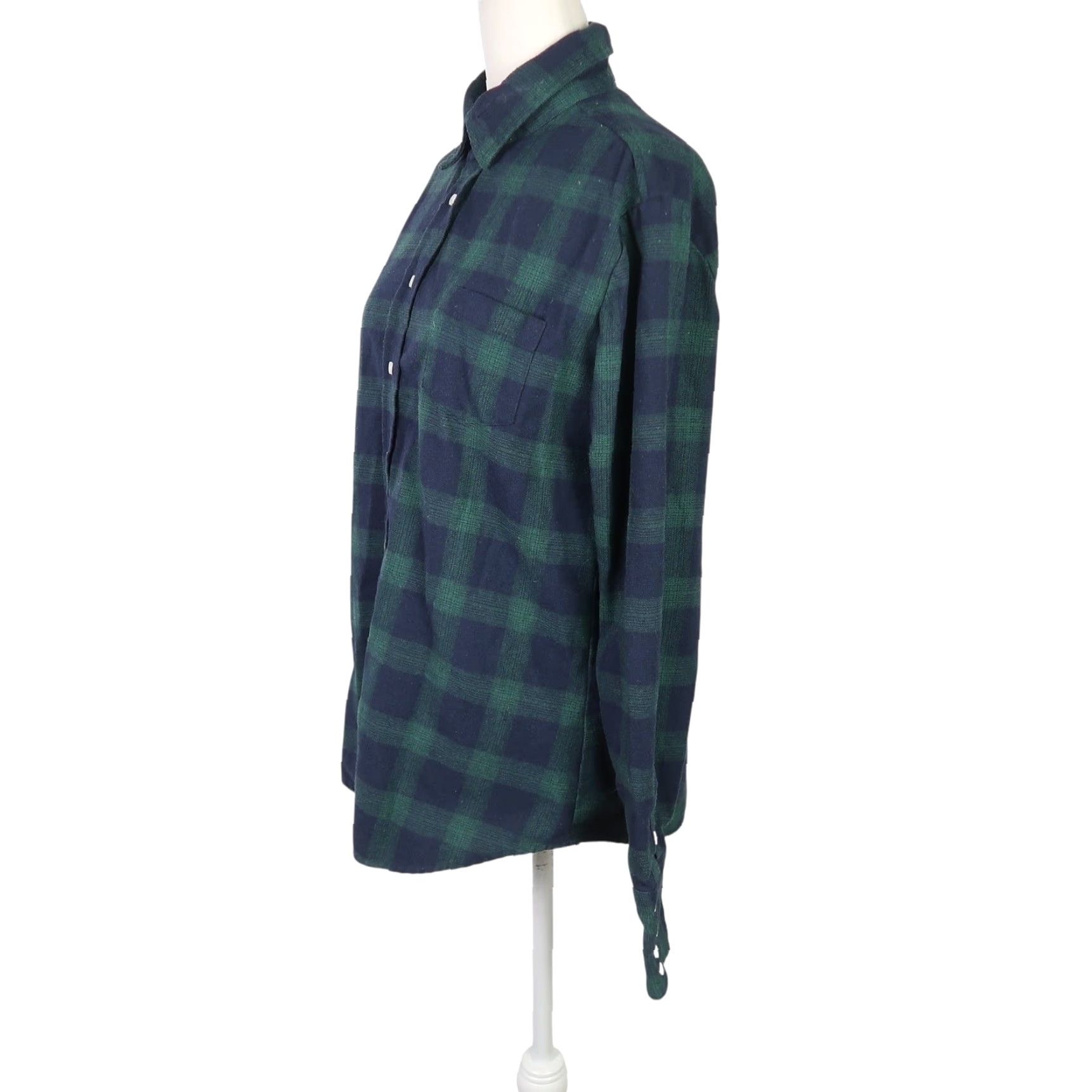 Stetson Stetson Navy Blue and Green Plaid Cotton Button-Down Top Womens M Size M / US 6-8 / IT 42-44 - 3 Thumbnail
