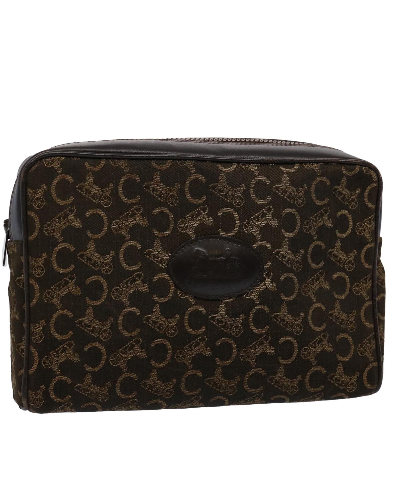 image of Brown Macadam Canvas Clutch Bag For Women - Celine