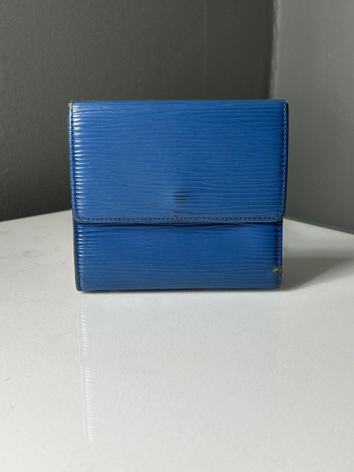 Louis Vuitton Louis Vuitton Blue Epi Leather Elise Wallet MI1908 Size ONE SIZE - 6 Thumbnail