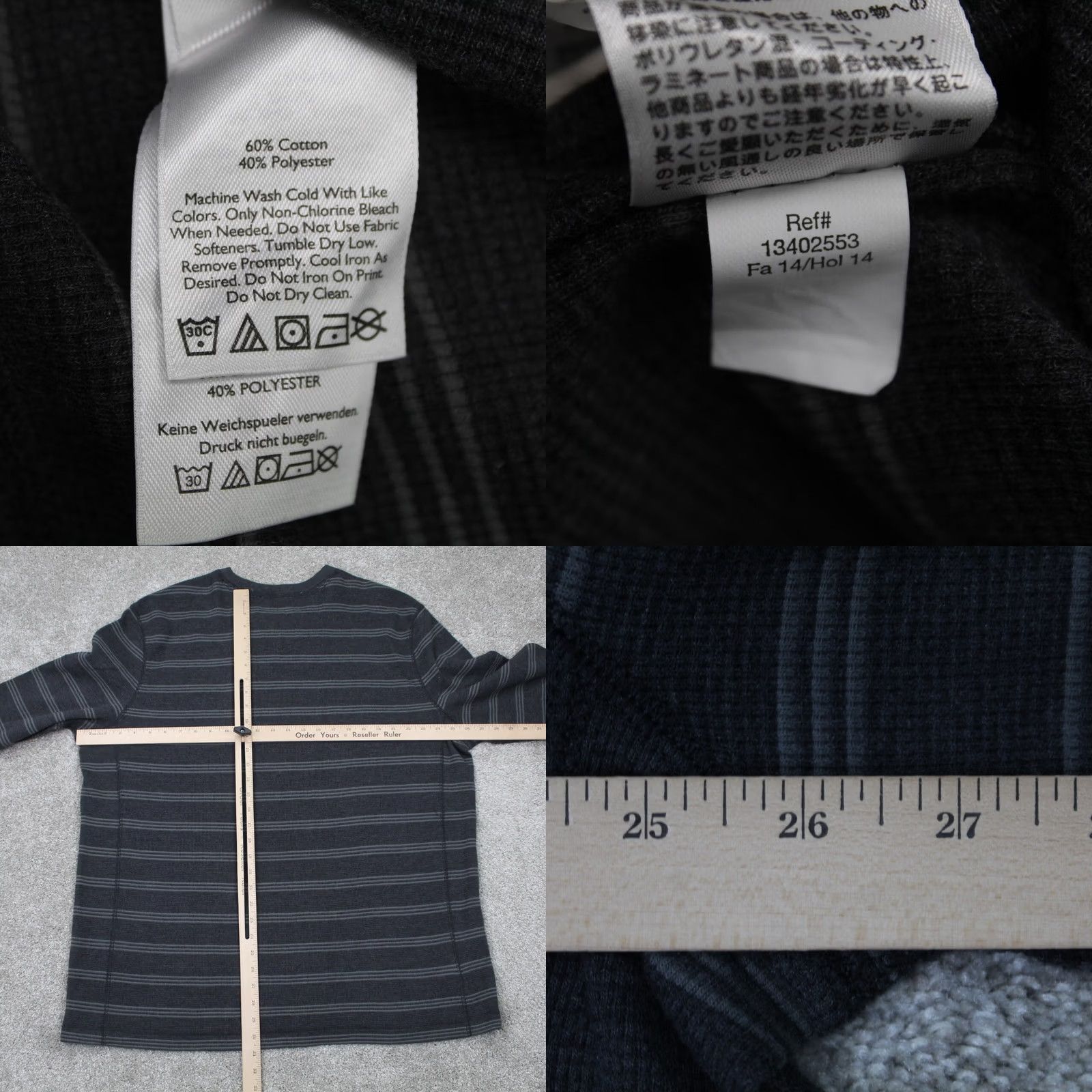 Eddie Bauer VINTAGE Eddie Bauer Outdoor Sweatshirt Mens 2XL XXL Gray/Black Striped L/S Pullover Size US XXL / EU 58 / 5 - 8 Thumbnail