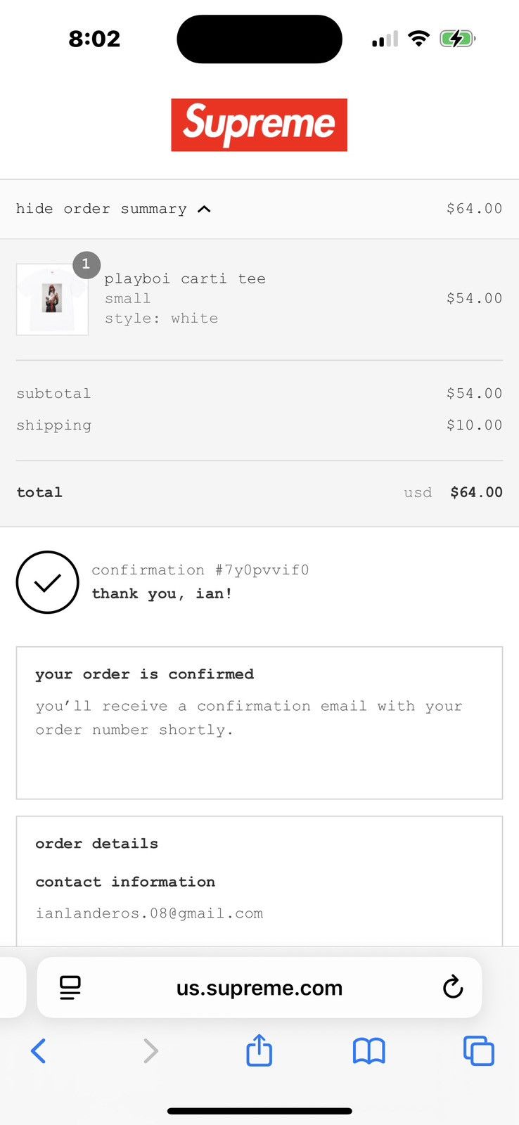 Supreme Playboi Carti Supreme Tee Size US S / EU 44-46 / 1 - 9 Thumbnail