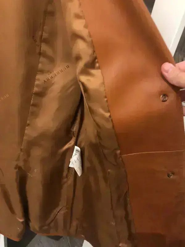 Burberry × Vintage BURBERRY Jacket Leather Coat Blazer Brown Vintage Size L / US 10 / IT 46 - 6 Thumbnail