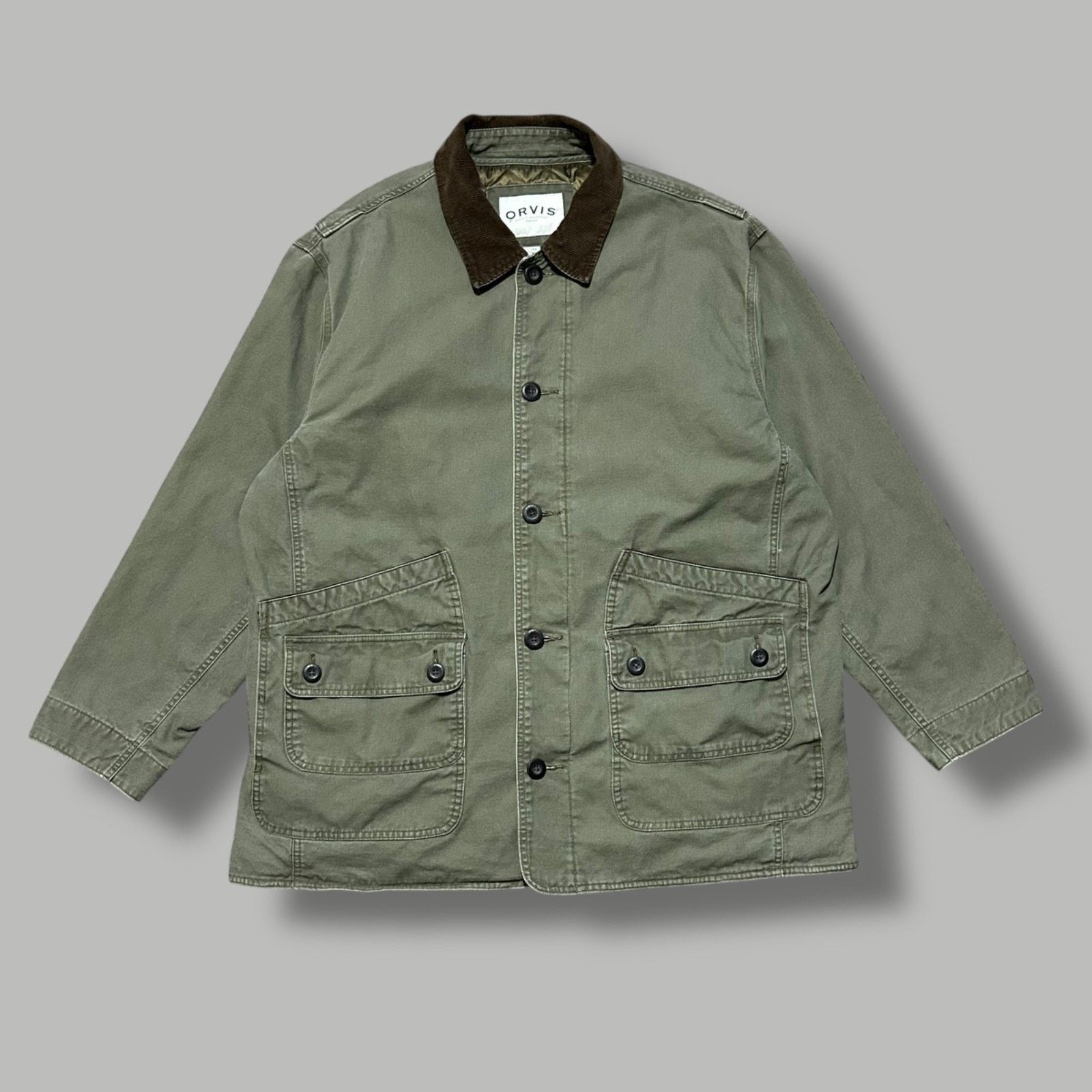 Vintage Orvis Chore Barn Coat Jacket 90s y2k Canvas Green 2X