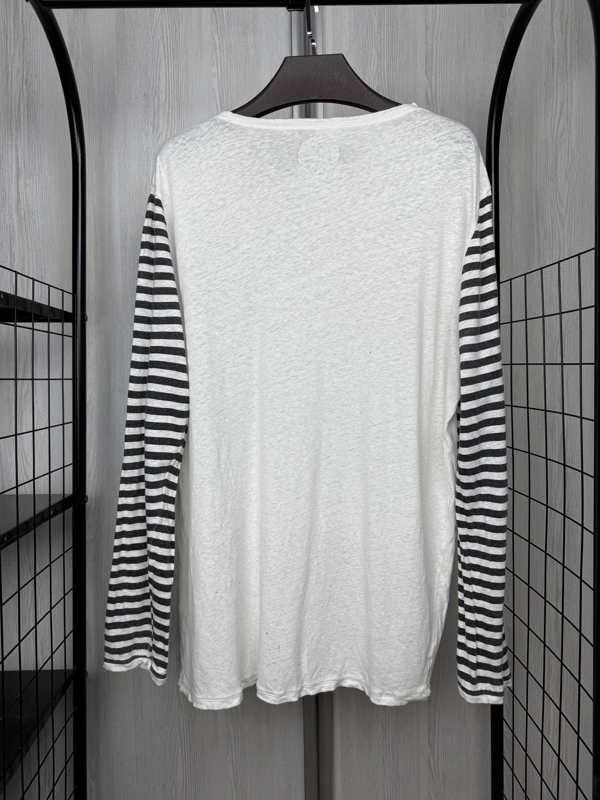 Drop Dead Drop Dead Guys White/Grey Linen Cotton long sleeve tee sz L Size US L / EU 52-54 / 3 - 8 Thumbnail