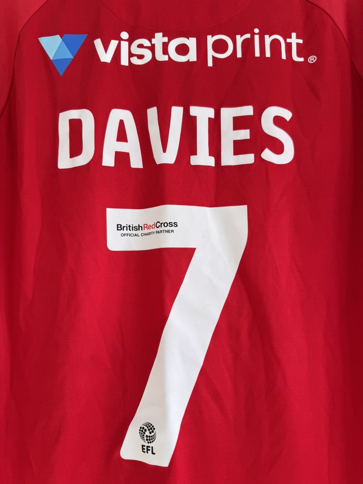 Macron Davies #7 Wrexham 2023-2024 Home Soccer Jersey Football Kit Size US L / EU 52-54 / 3 - 9 Thumbnail