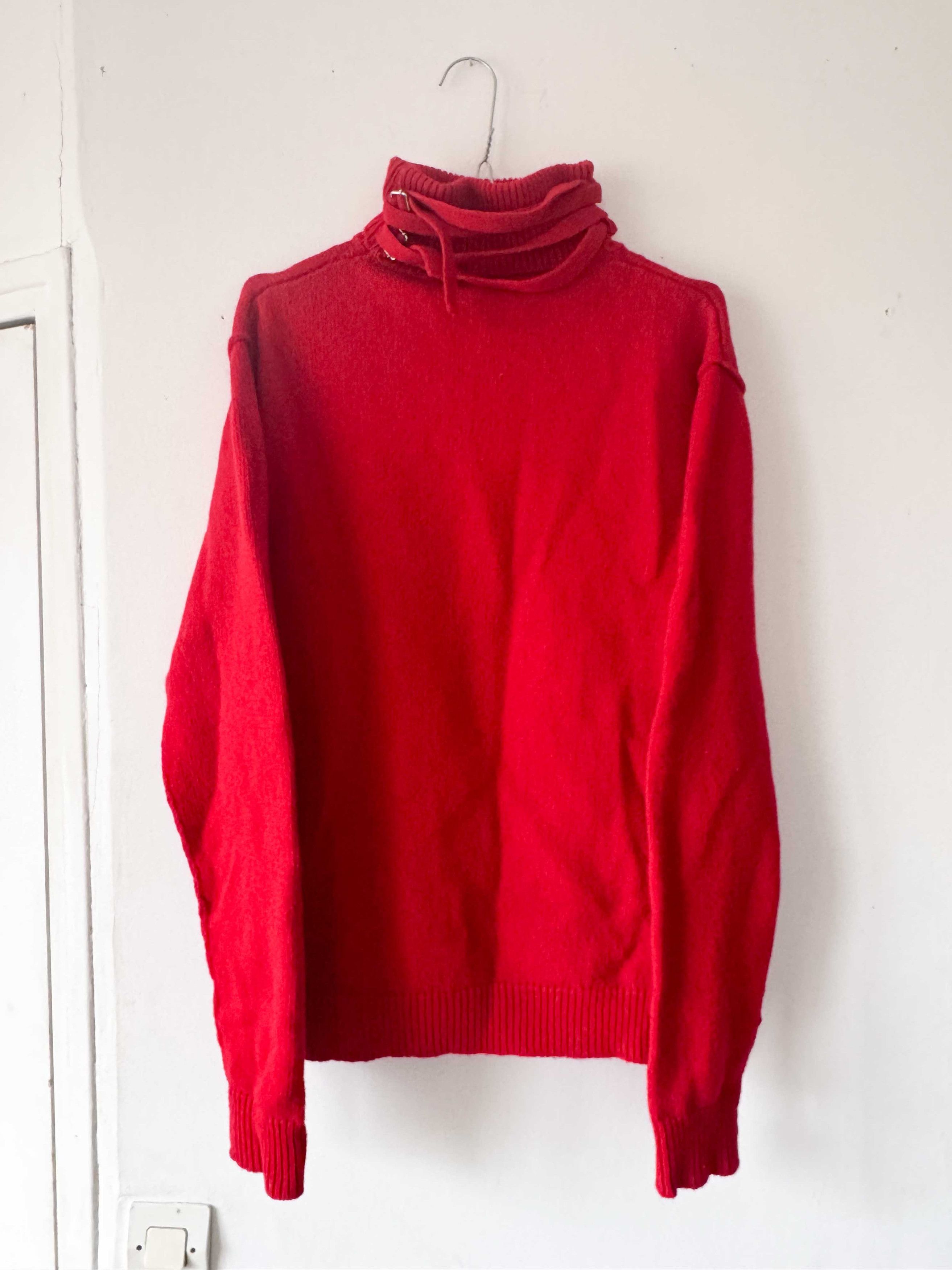Raf Simons Raf Simons AW21 Red Double Strap Turtleneck Size US M / EU 48-50 / 2 - 1 Thumbnail