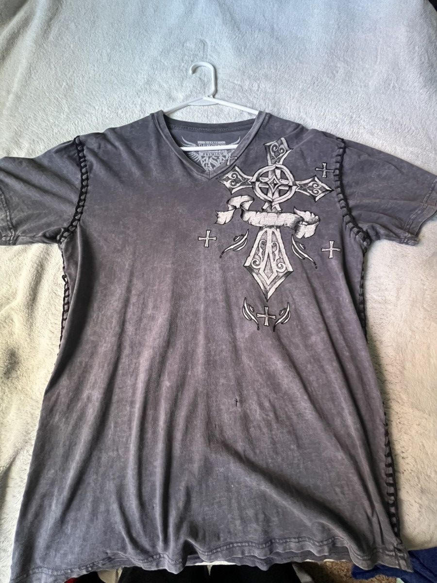 Affliction × Vintage ‘00s AFFLICTION STYLE RAW STATE TEE Size US L / EU 52-54 / 3 - 4 Thumbnail