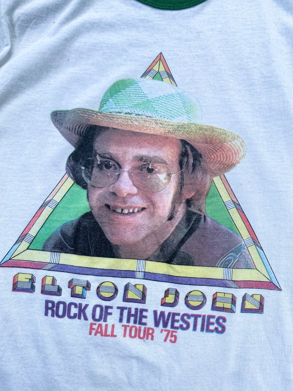 Band Tees × Vintage Vintage 1975 Elton John Ringer T-Shirt Size US L / EU 52-54 / 3 - 2 Thumbnail