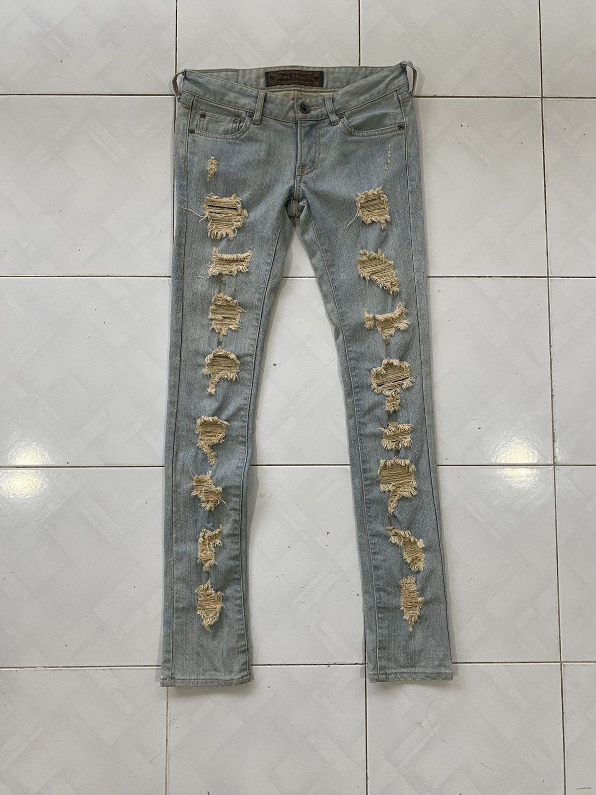 Designer × Japanese Brand × KMRii Vintage Goa Blue Washed Distressed Jeans Size 28" / US 6 / IT 42 - 2 Thumbnail