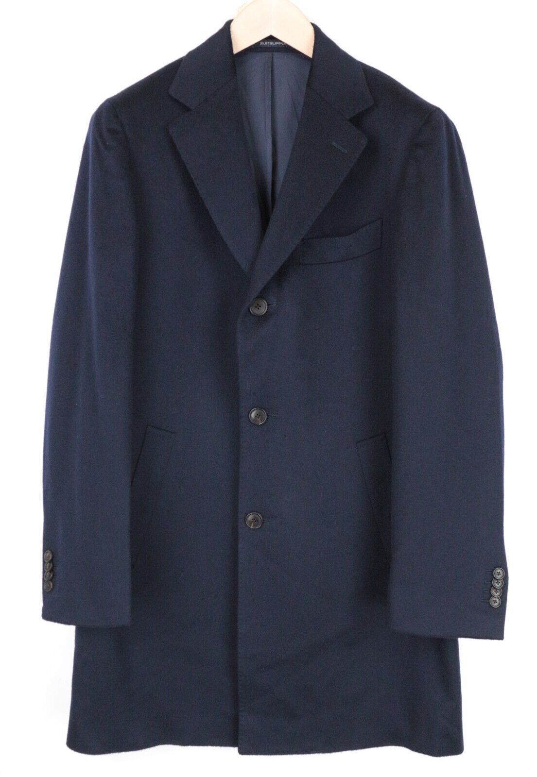 image of Suitsupply Vicenza Jort Uk38R Navy Cashmere Coat 68516, Men's (Size Medium)