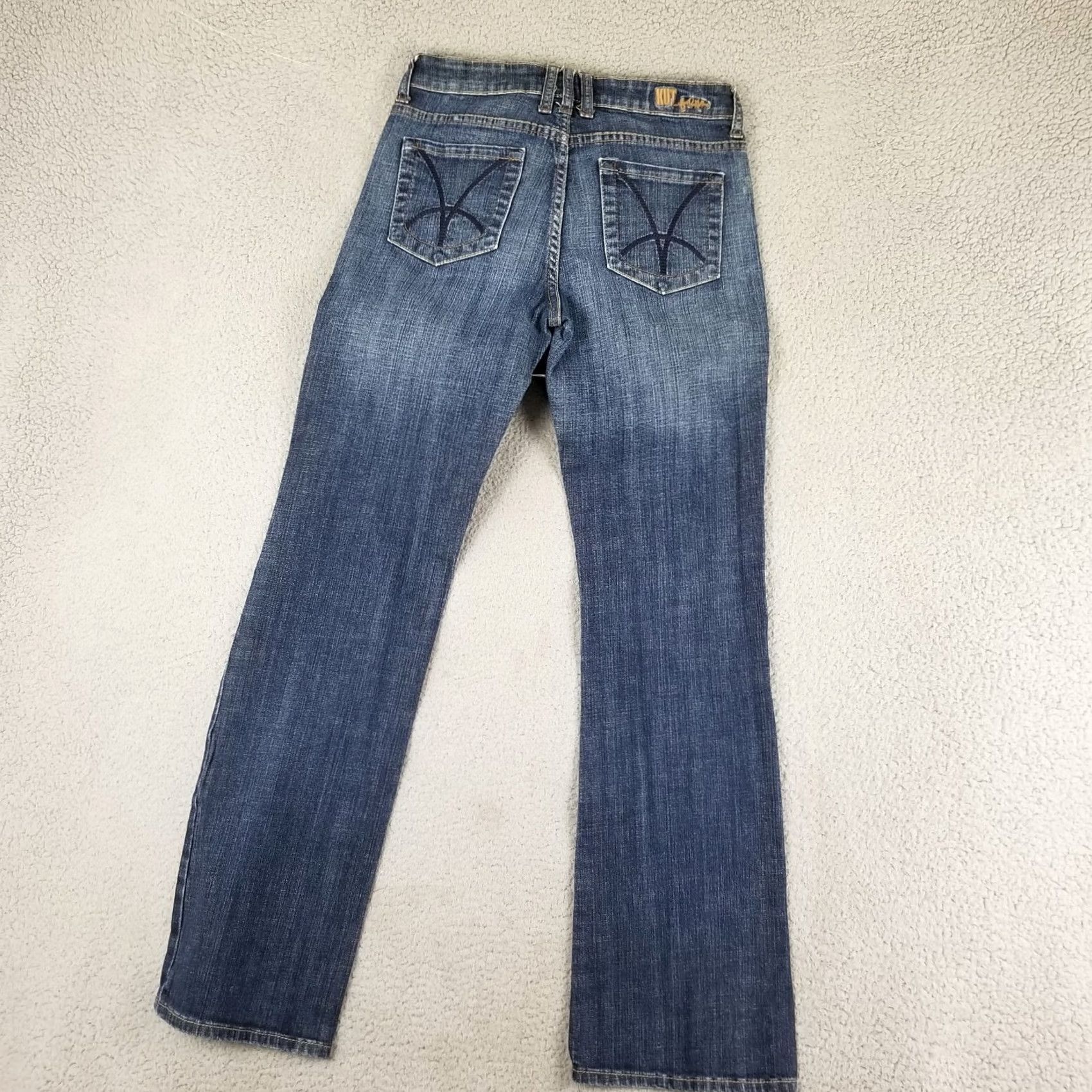 Vintage KUT from the Kloth Jeans Women 4 Bootcut Denim Whiskers Low Rise 28X31 Blue Striped Cowboy Vintage: No Size 28" / US 6 / IT 42 - 6 Thumbnail