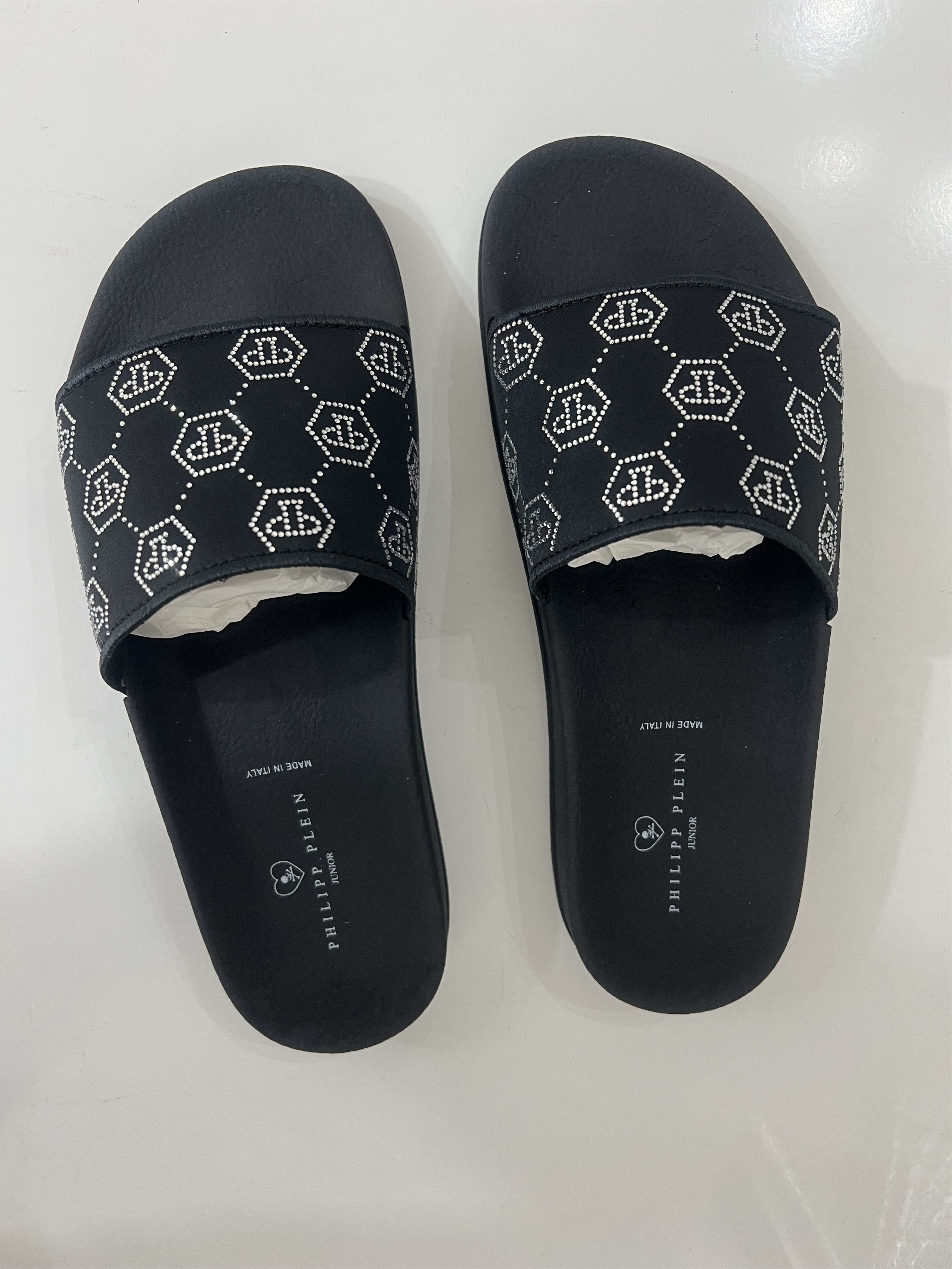 Philipp Plein PHILIPP PLEIN-SLIDE SANDALS WITH RHINESTONE,SATIN SIZE 40 EU Size US 8 / IT 38 - 4 Thumbnail