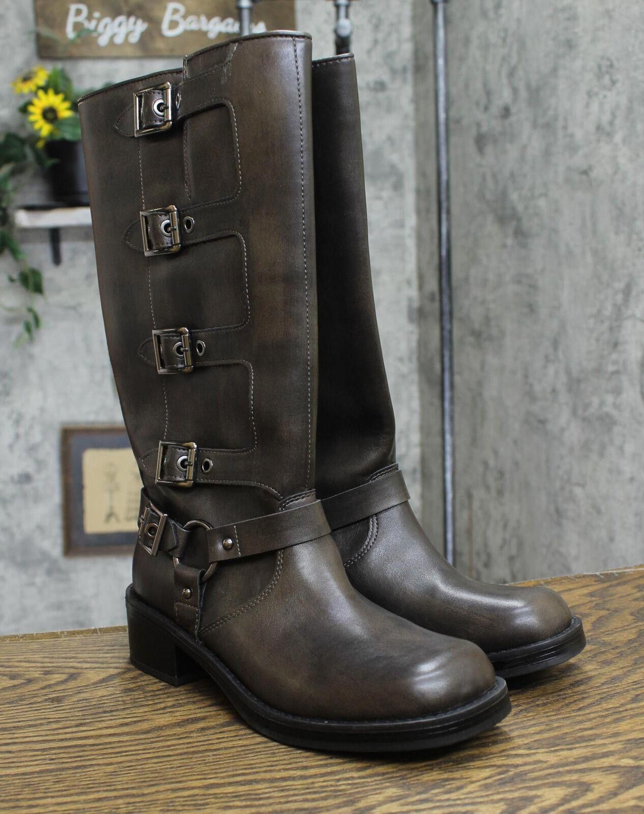 Designer NEW Wild Fable Tall Moto Buckle Boots 90366583 Brown 8M Size US 8 / IT 38 - 2 Thumbnail
