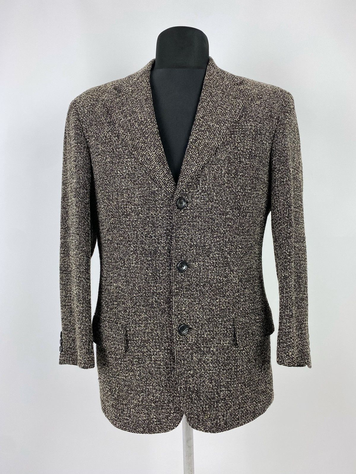 Hugo Boss Y2K Vintage Hugo Boss Wool Woven Textured Blazer Jacket Size US M / EU 48-50 / 2 - 2 Thumbnail