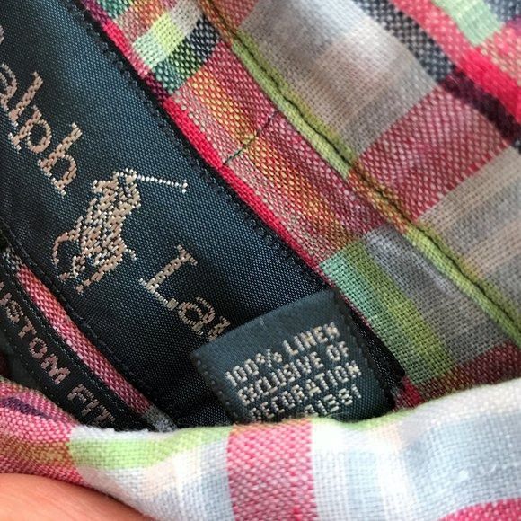 Ralph Lauren Ralph Lauren Plaid Linen Shirt Blue Men's Small S Size US S / EU 44-46 / 1 - 5 Thumbnail