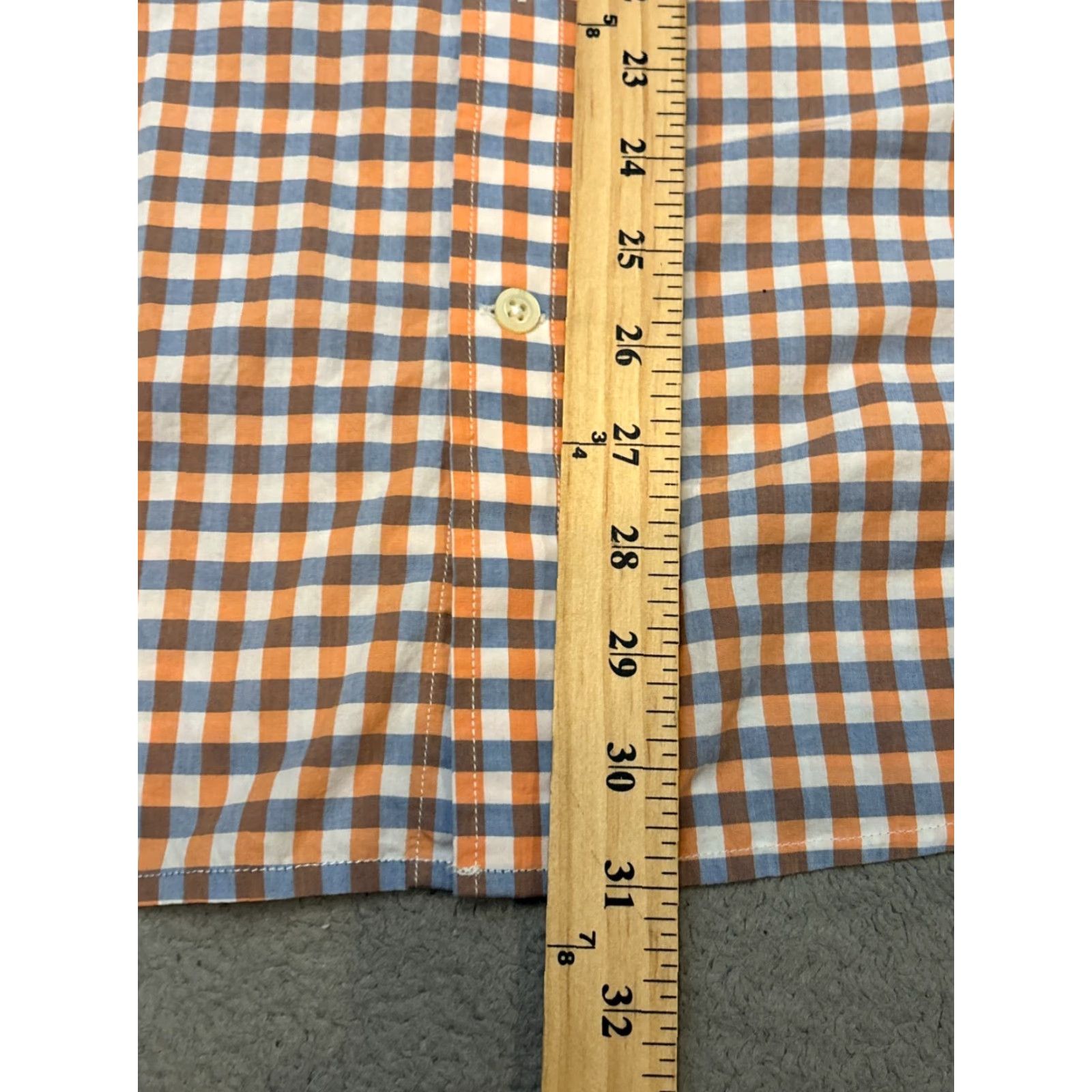 Banana Republic Banana Republic Shirt Mens Large Slim Button-Up Orange Plaid Shirt Size US L / EU 52-54 / 3 - 5 Thumbnail