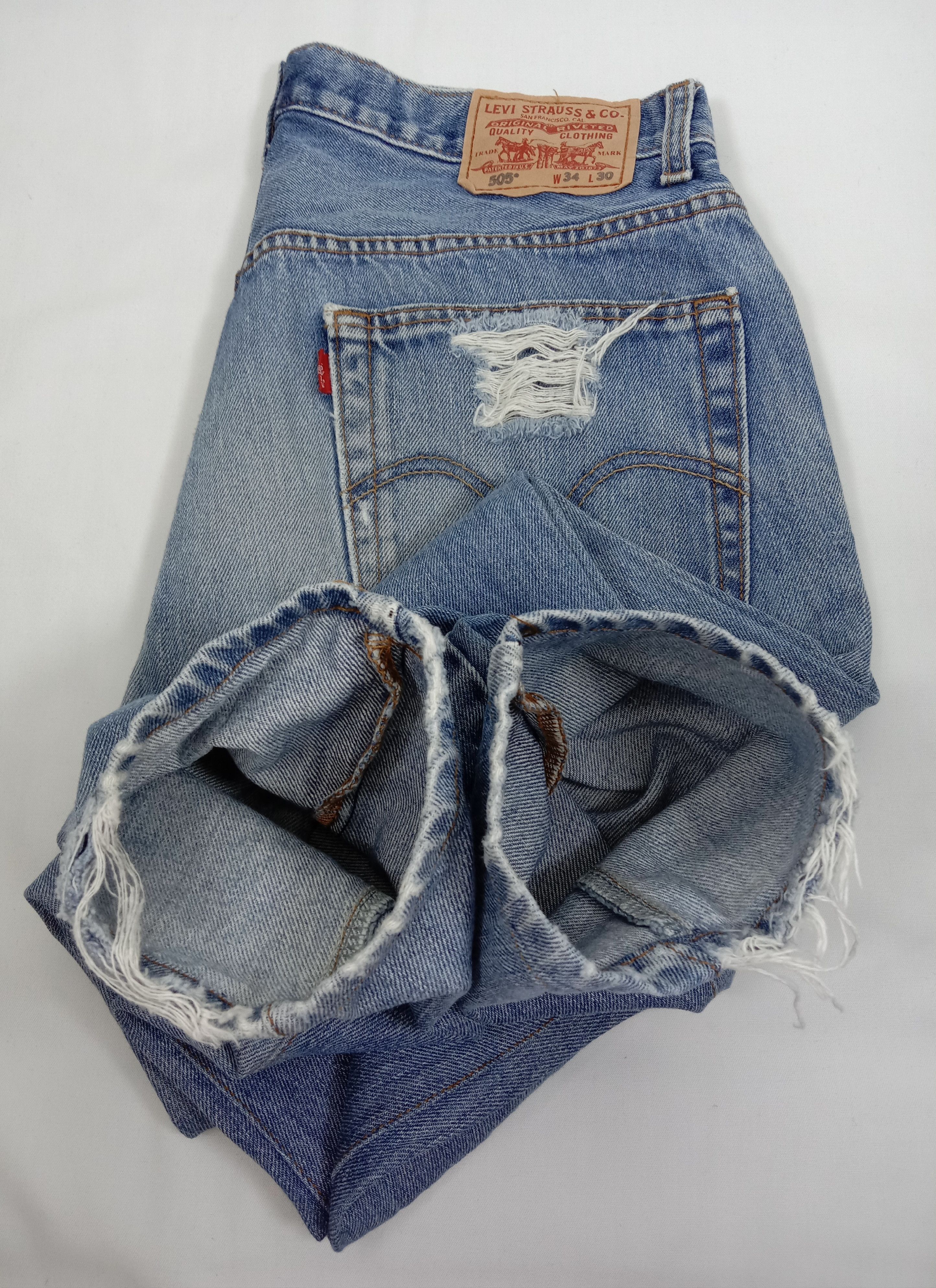 Levi's Vintage Levi’s 505 Ripped Jeans Regular Fit Distressed Denim Size US 34 / EU 50 - 14 Thumbnail