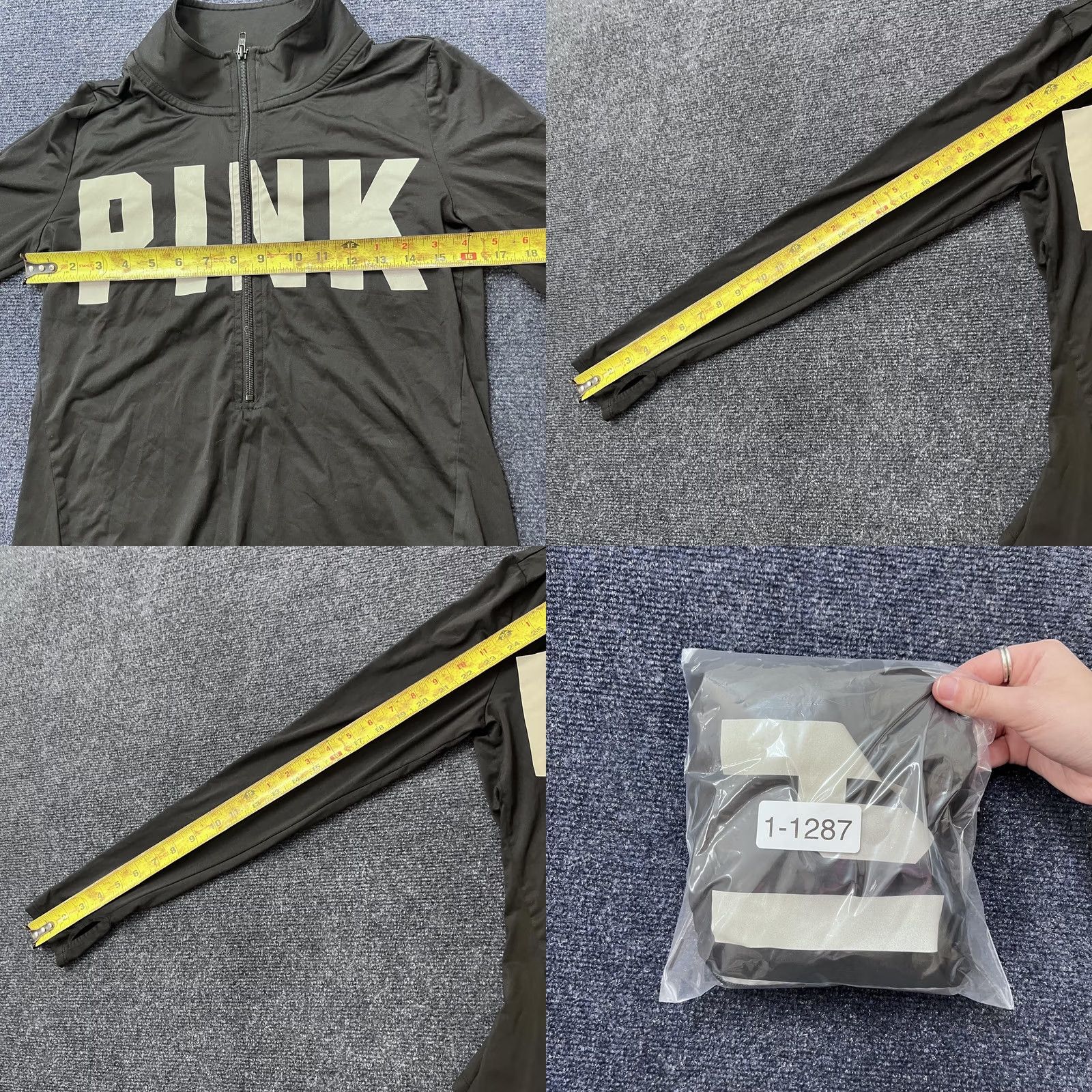 Pinko PINK Victoria's Secret Pullover Womens M Black 1/4 Zip Long Sleeve Ultimate Mock Neck Performance/Activewear Size M / US 6-8 / IT 42-44 - 10 Thumbnail