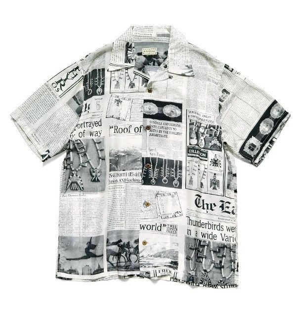 Kapital KAPITAL 23SS Pueblo Newspaper Silk Aloha Shirt Size US XL / EU 56 / 4 - 1 Thumbnail
