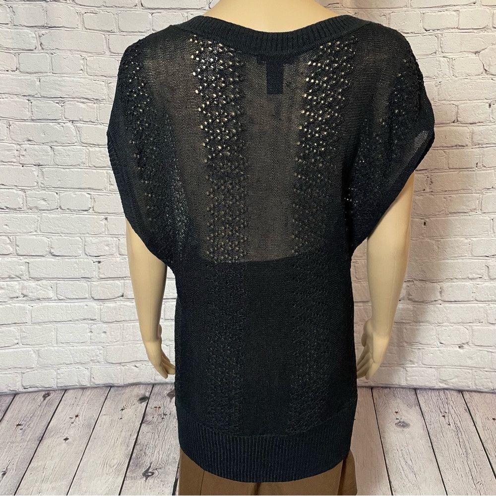 H&M H&M Black Knit Linen Blend Sleeveless Top Size L Size L / US 10 / IT 46 - 4 Thumbnail