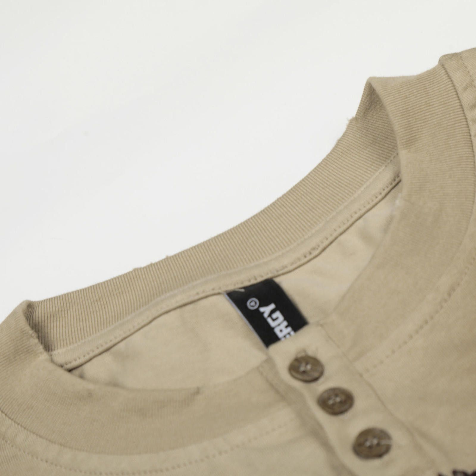 Japanese Brand Beige Layered Graphic Long Sleeve T-Shirt, Casual Fit Size US M / EU 48-50 / 2 - 2 Thumbnail