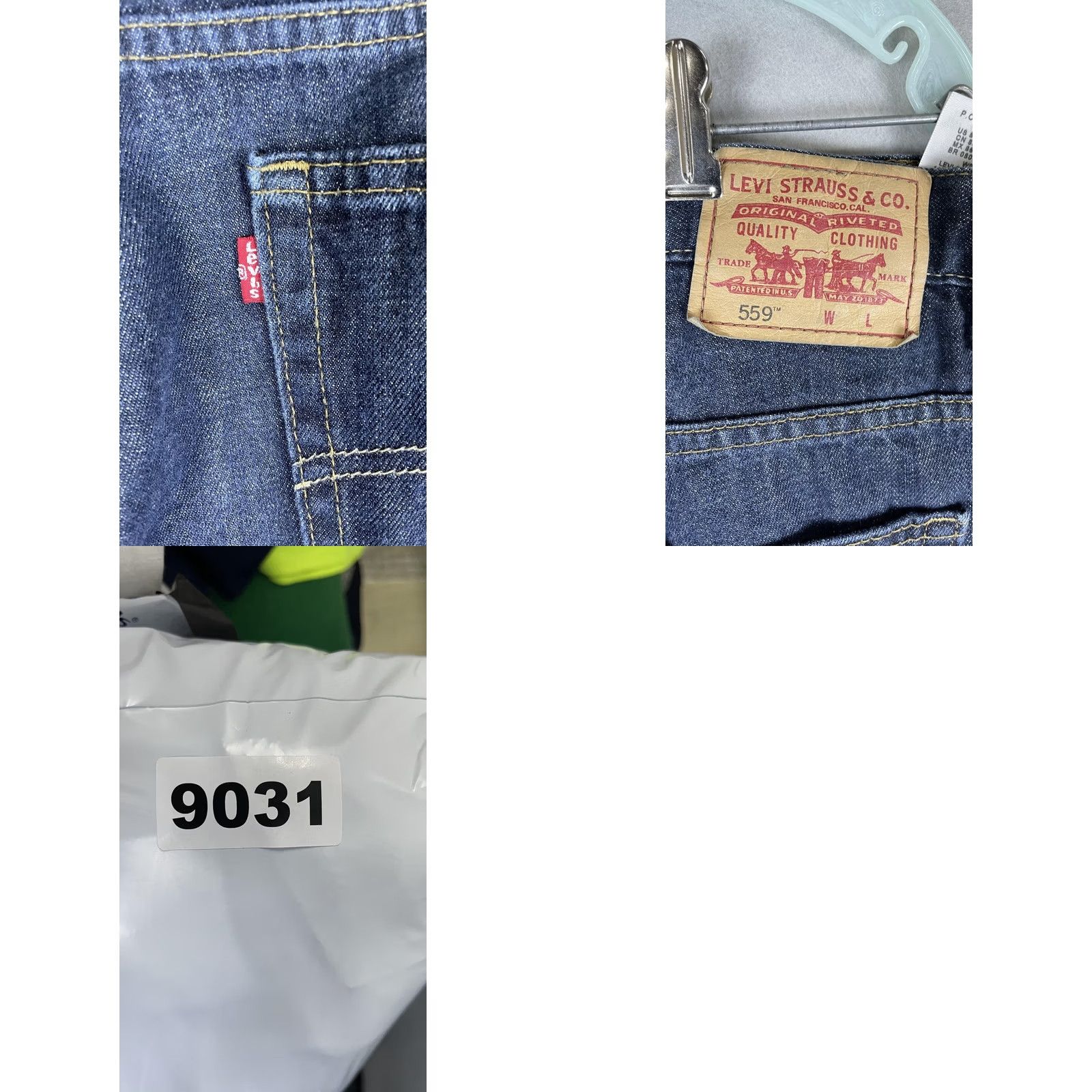 Levi's Levi's 559 Jeans Mens 47x30 Blue Dark Wash Relaxed Straight Denim Pants Size US 32 / EU 48 - 8 Thumbnail