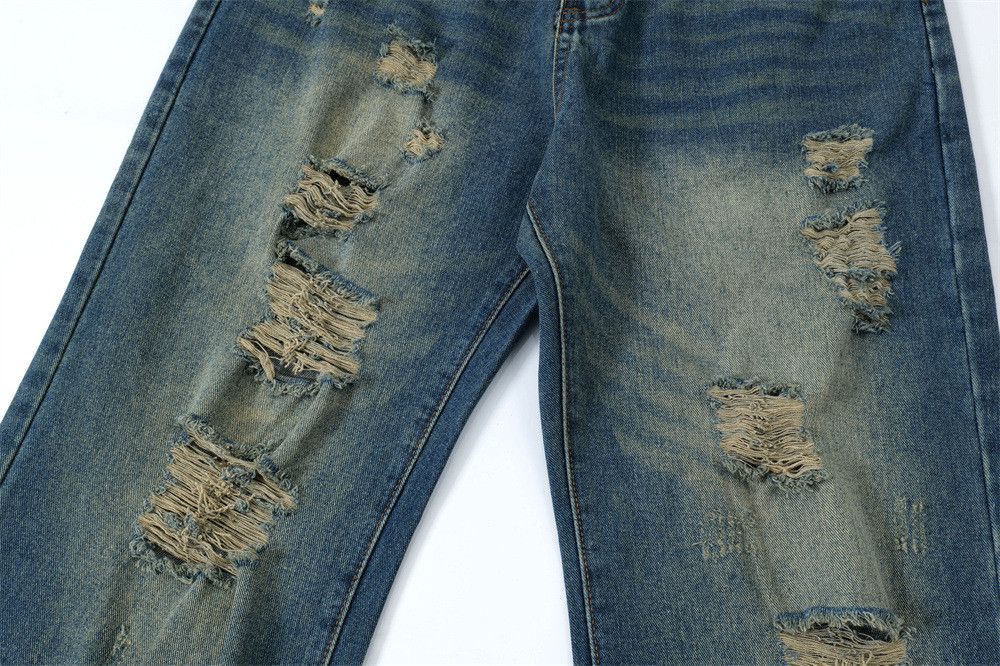 Japanese Brand Men's heavy washed distressed Ripped jeans y2k Size US 32 / EU 48 - 6 Thumbnail