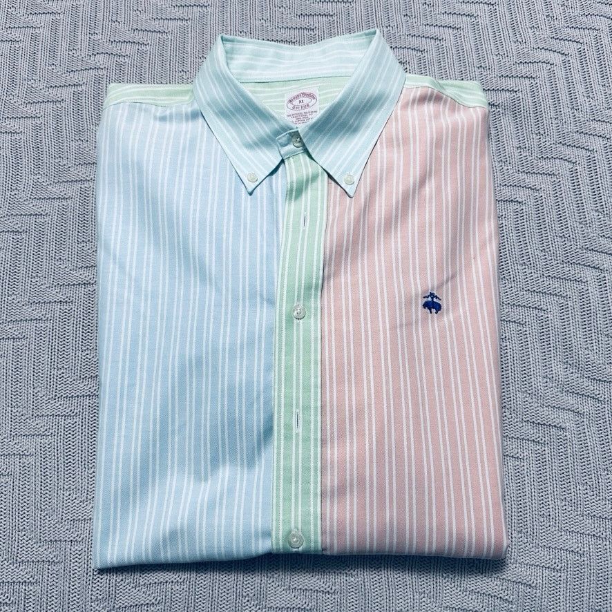 Brooks Brothers Brooks Brothers spring color block button down Size US XL / EU 56 / 4 - 1 Thumbnail