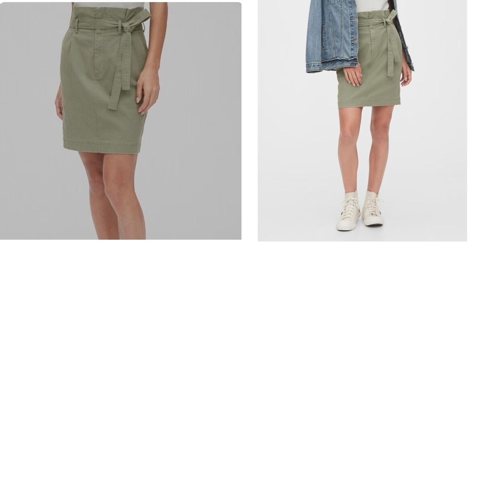 Gap Gap Womens Skirt Paperbag Mini Belted Green Size 14 Cotton Lyocell Douglas Size 36" / US 14 / IT 50 - 9 Thumbnail